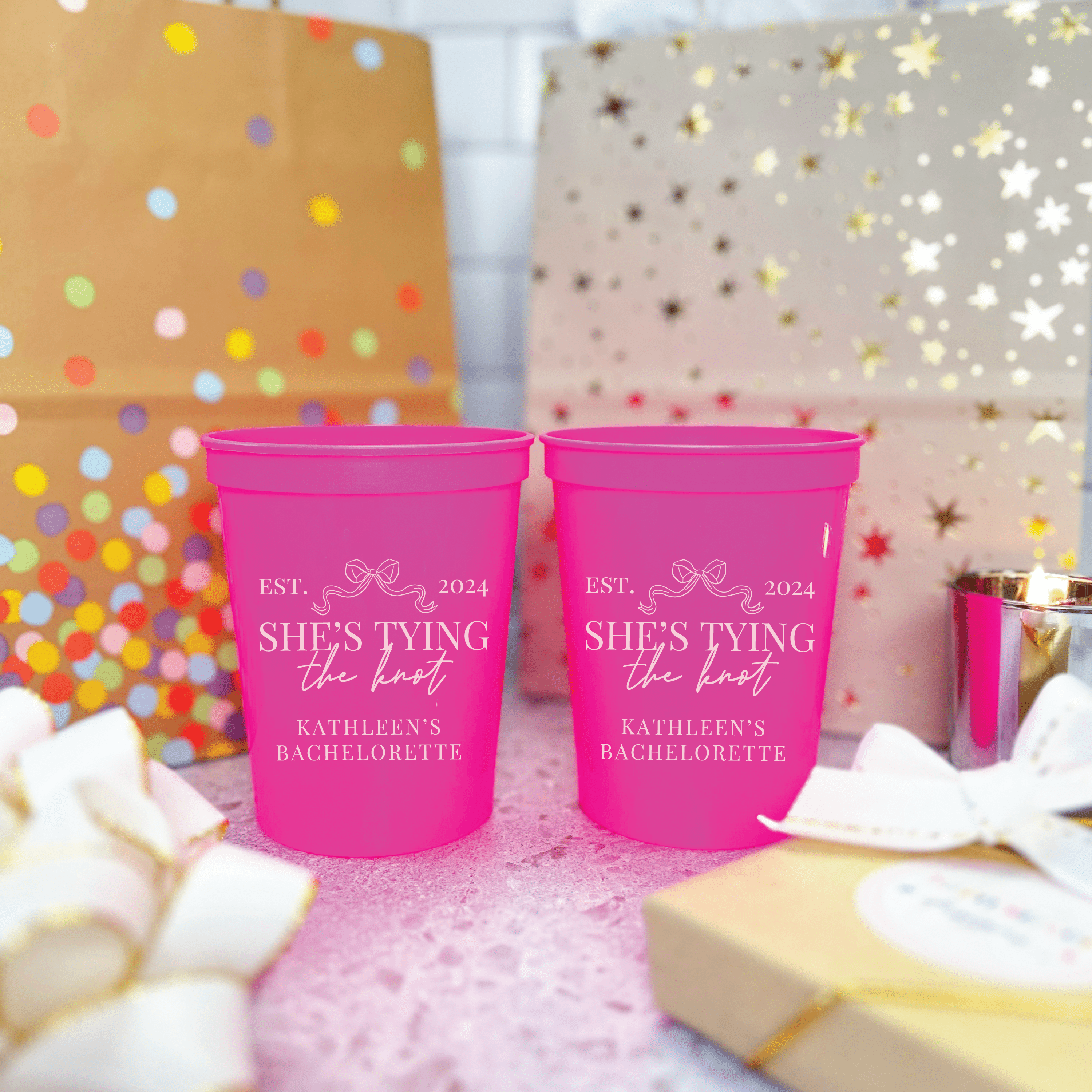 She's Tying The Knot Bachelorette Stadium Cups - Cups - Stadium - Bachelorette