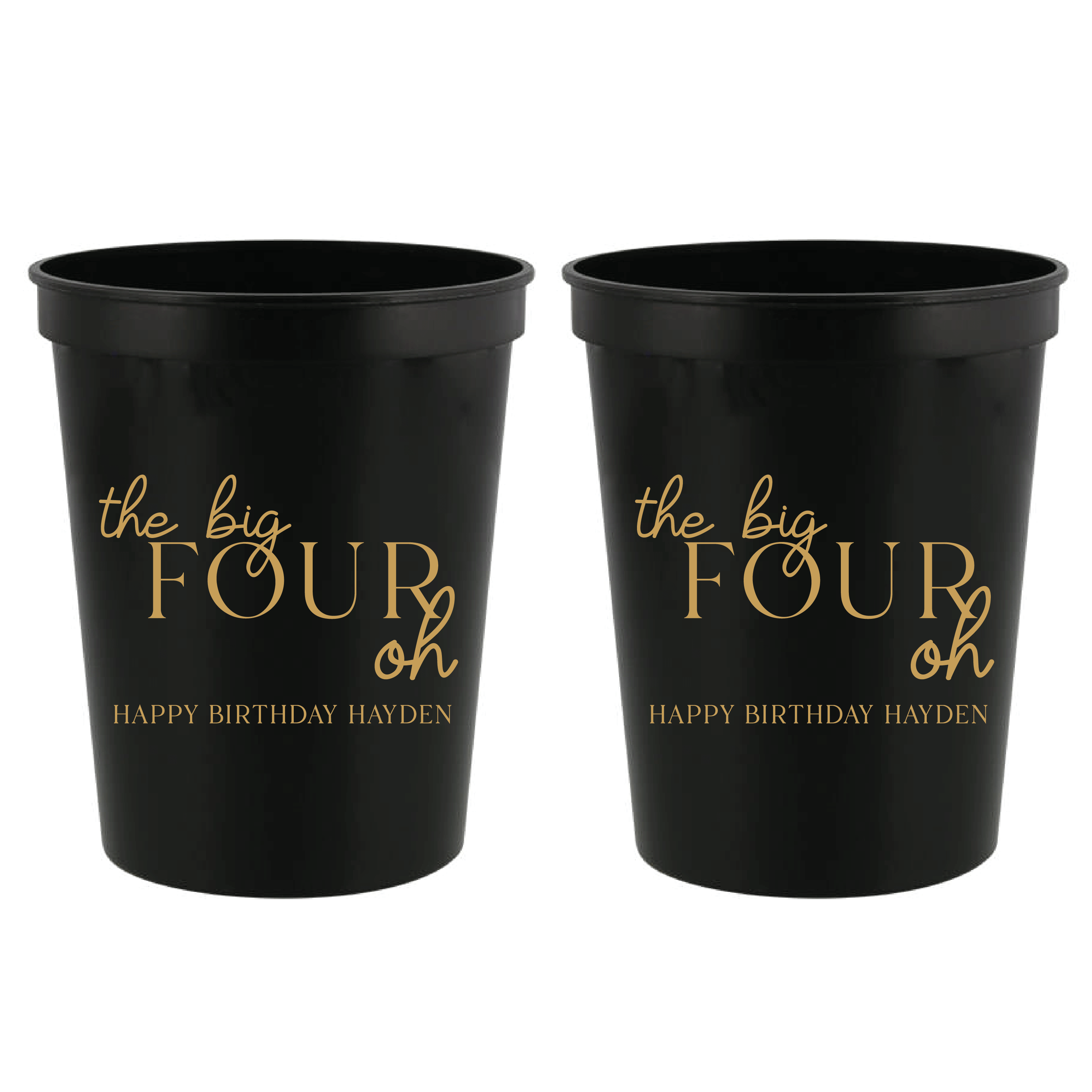 The Big Four Oh Birthday Stadium Cups