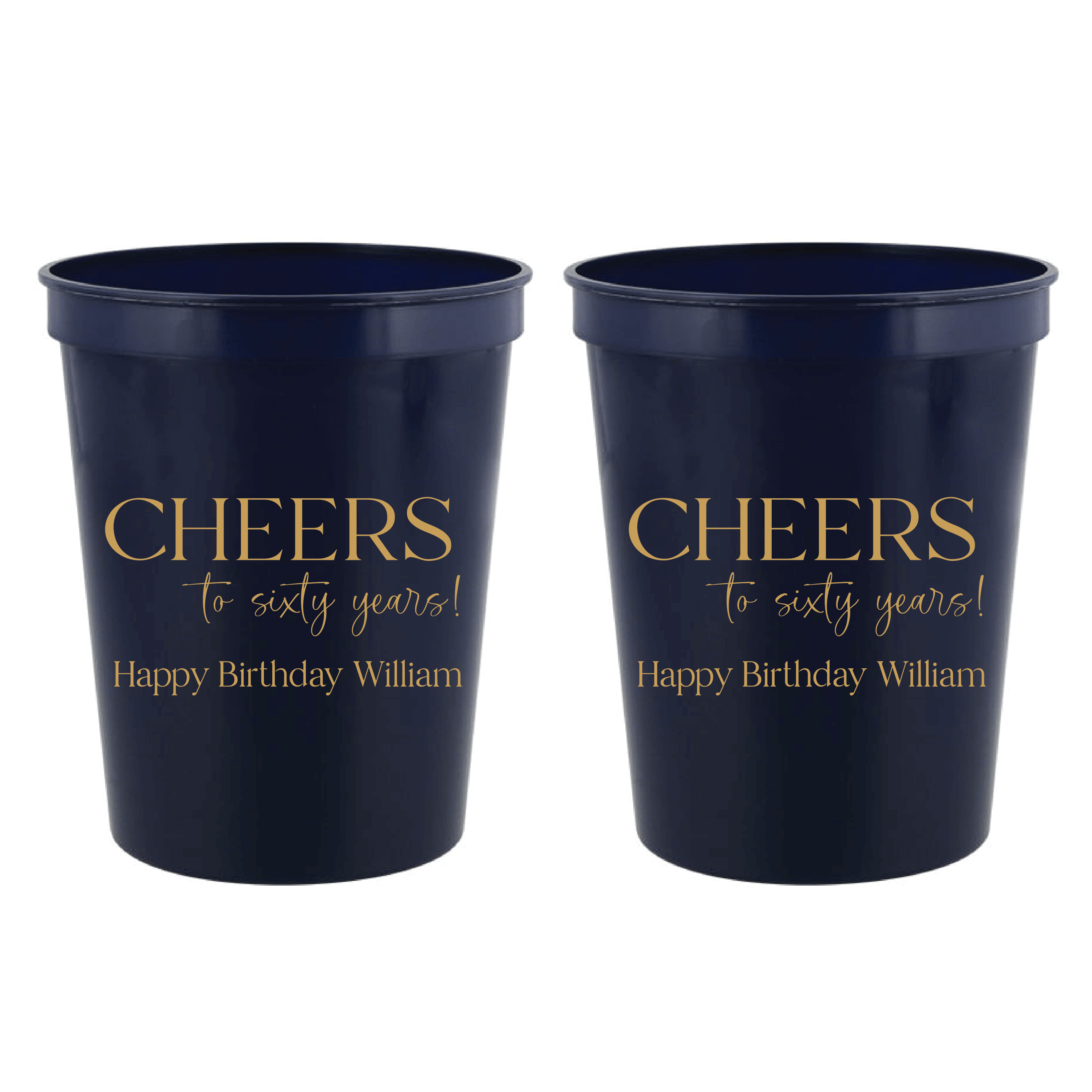 Cheers to the Years Birthday Stadium Cups