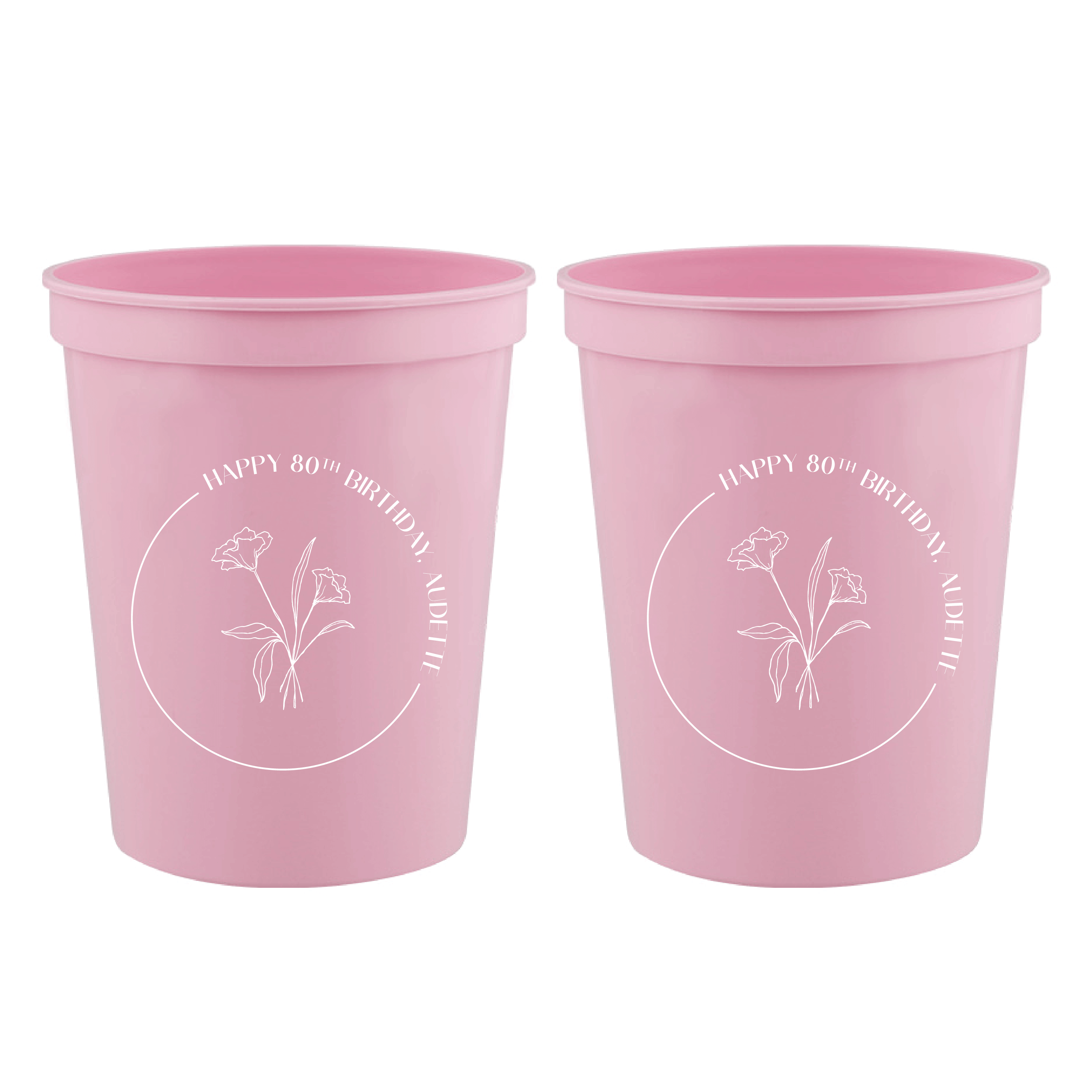 Elegant Floral Birthday Stadium Cups