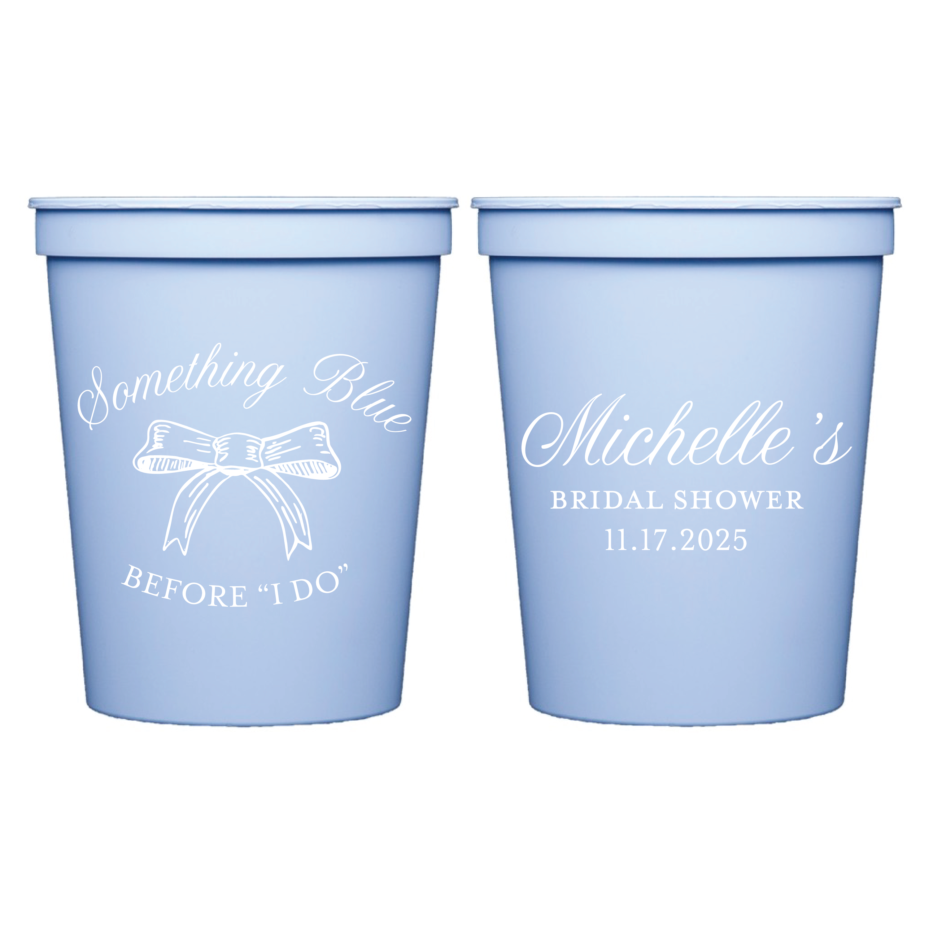 Something Blue Personalized Bridal Shower Stadium Cups - Cup - Stadium