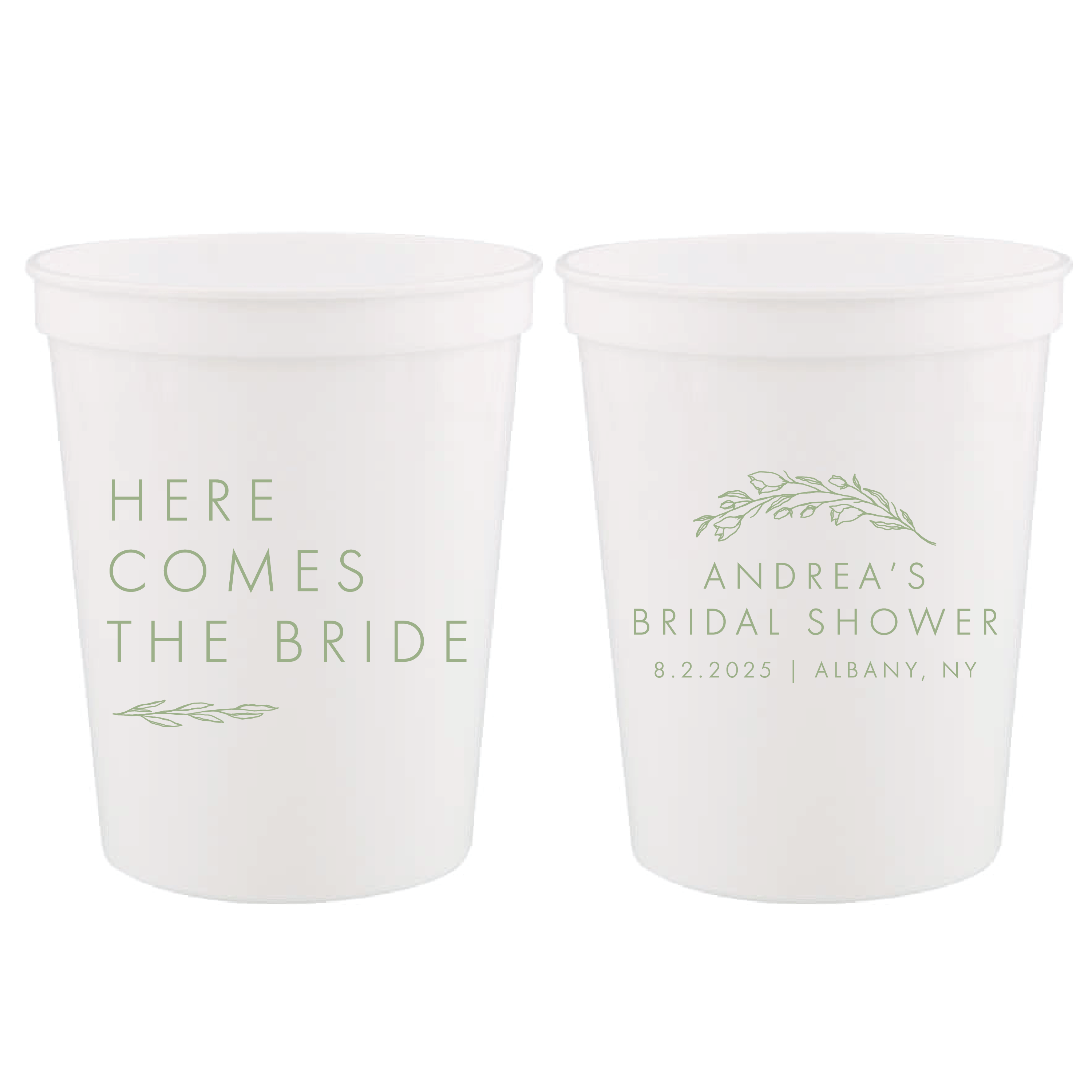 Here Comes The Bride Floral Stadium Cups - Cup - Stadium