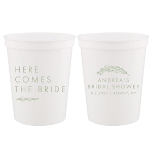 Here Comes The Bride Floral Stadium Cups