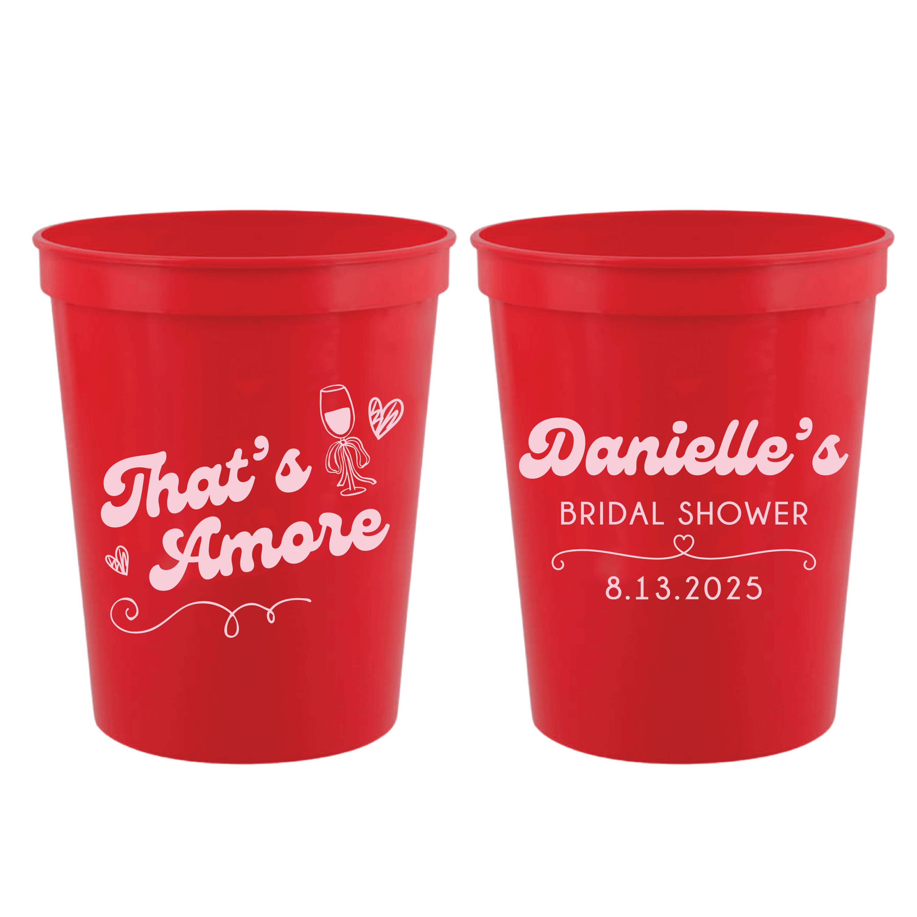 That's Amore Bridal Shower Stadium Cups
