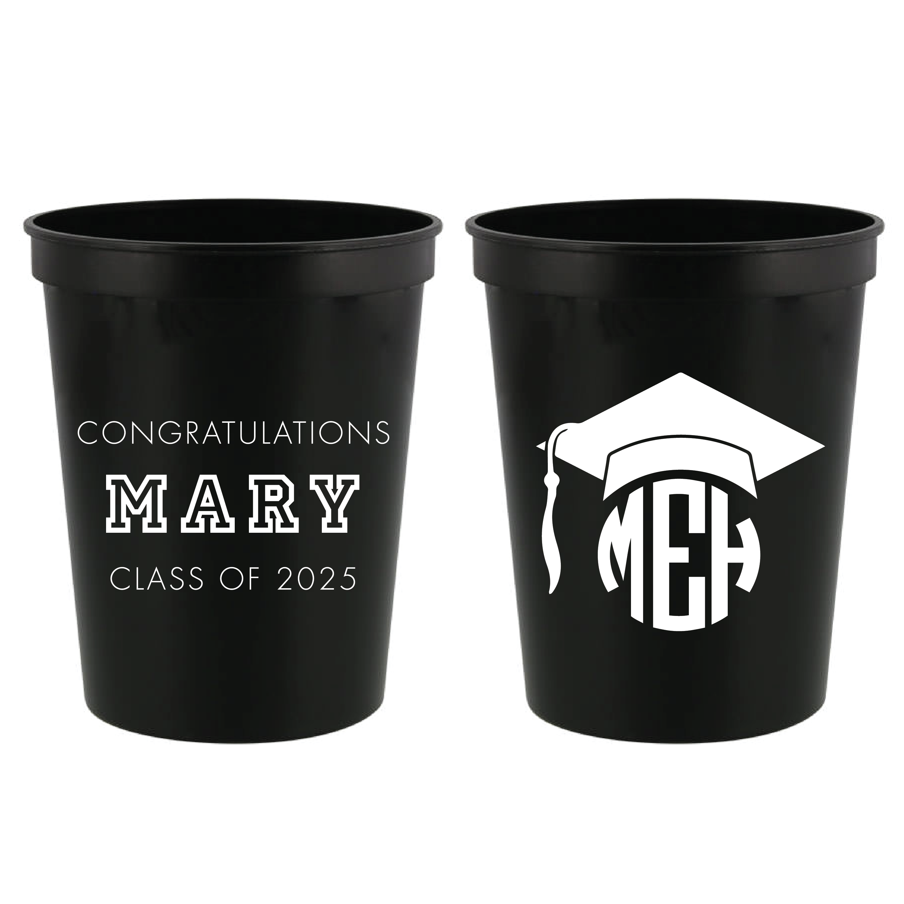 Personalized Monogram Graduation Stadium Cups - Cup - Stadium