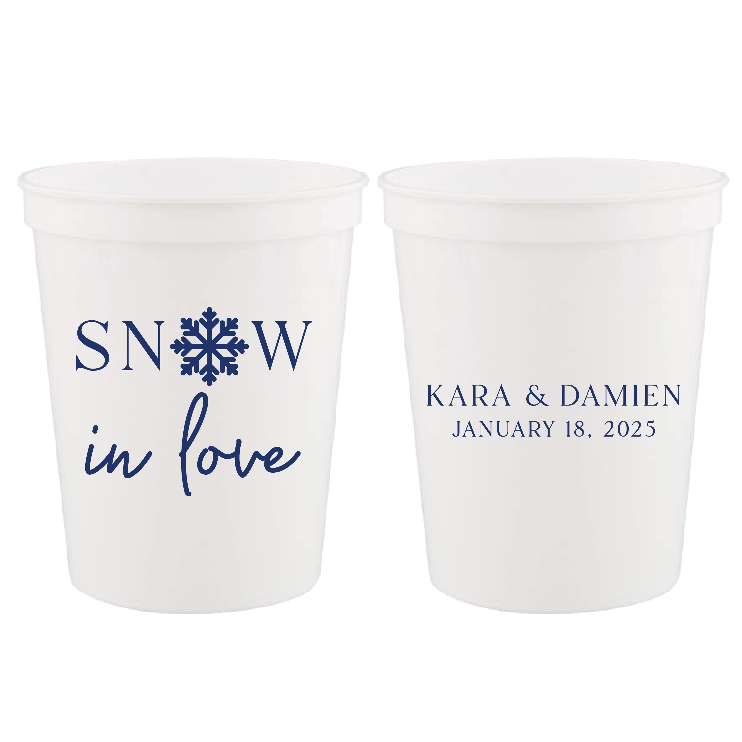 Snow In Love Wedding Stadium Cups - Cup - Stadium