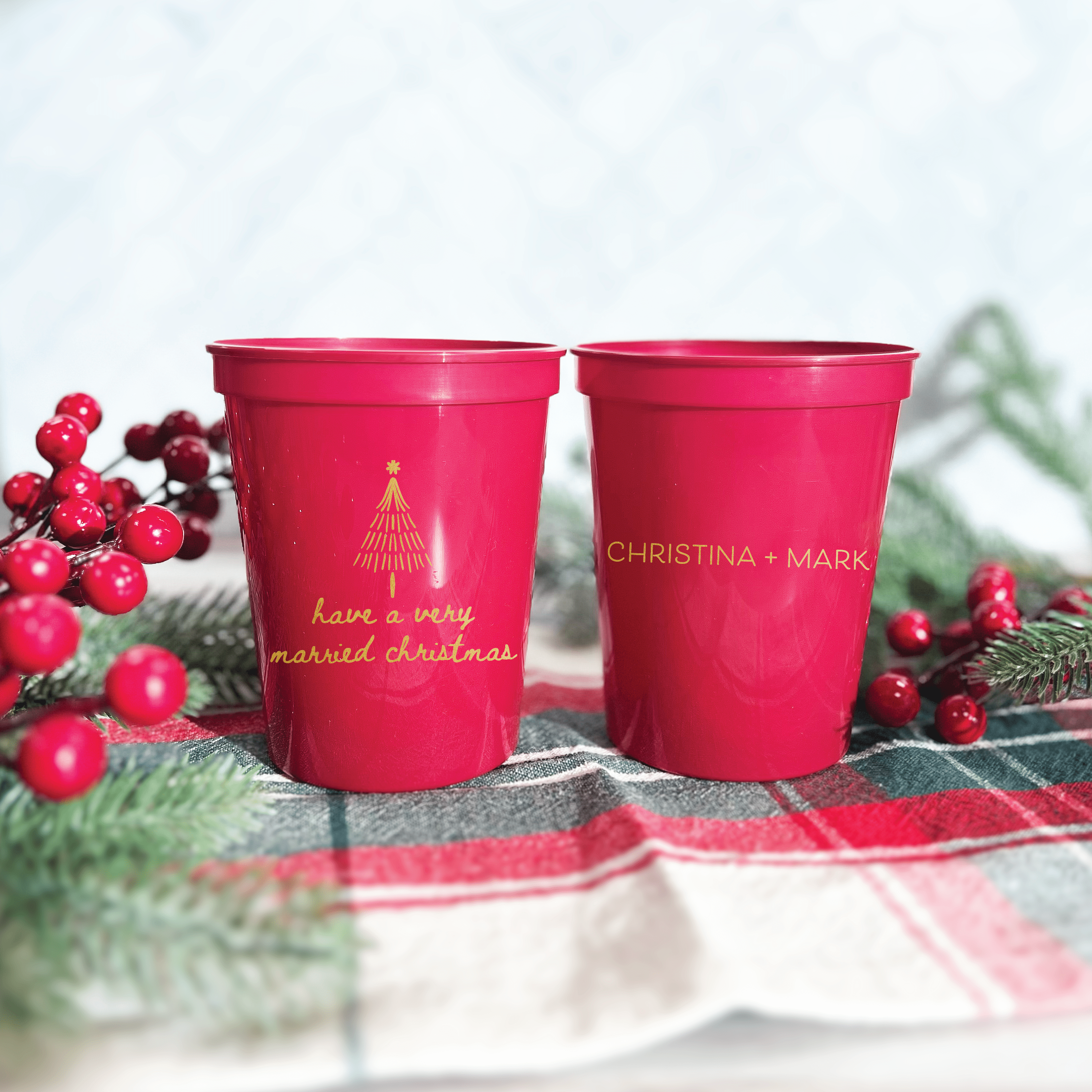 Have A Very Married Christmas Wedding Stadium Cups - Cup - Stadium
