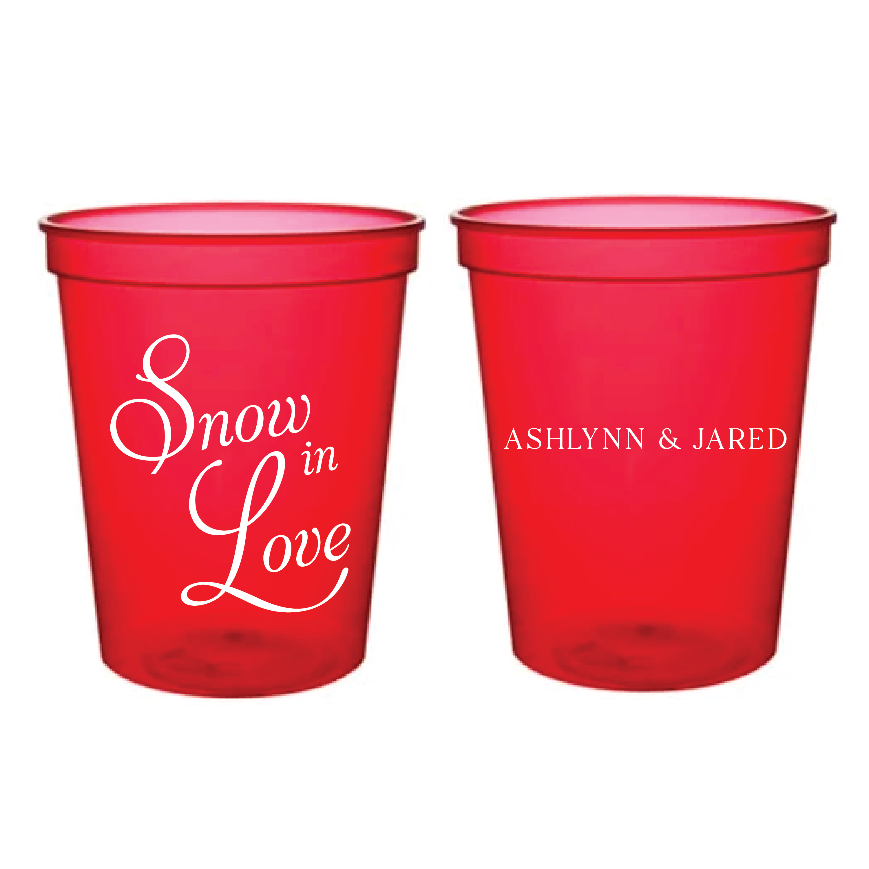 Snow In Love Personalized Wedding Stadium Cups - Cup - Stadium