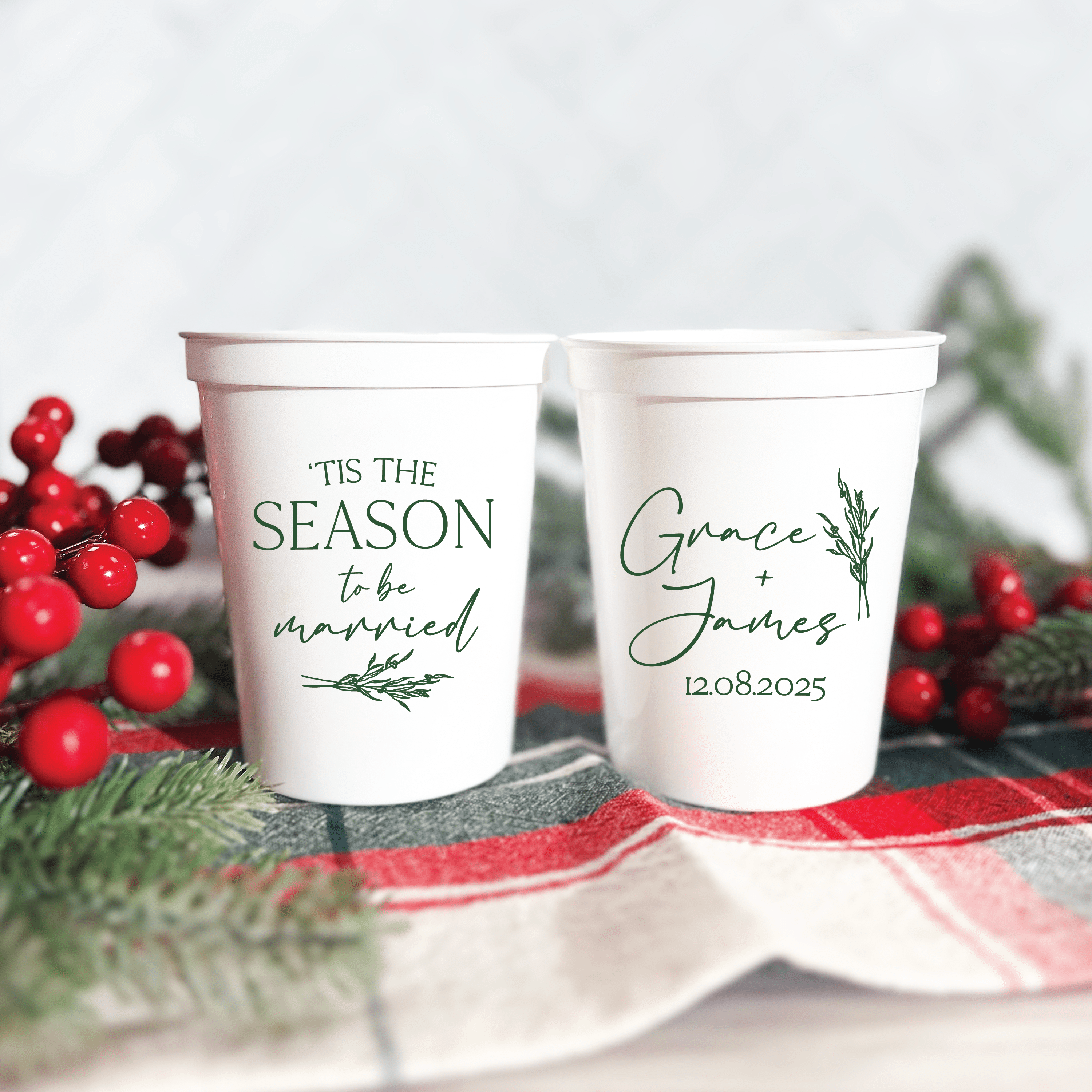 Tis The Season To Be Married Wedding Stadium Cups - Cup - Stadium