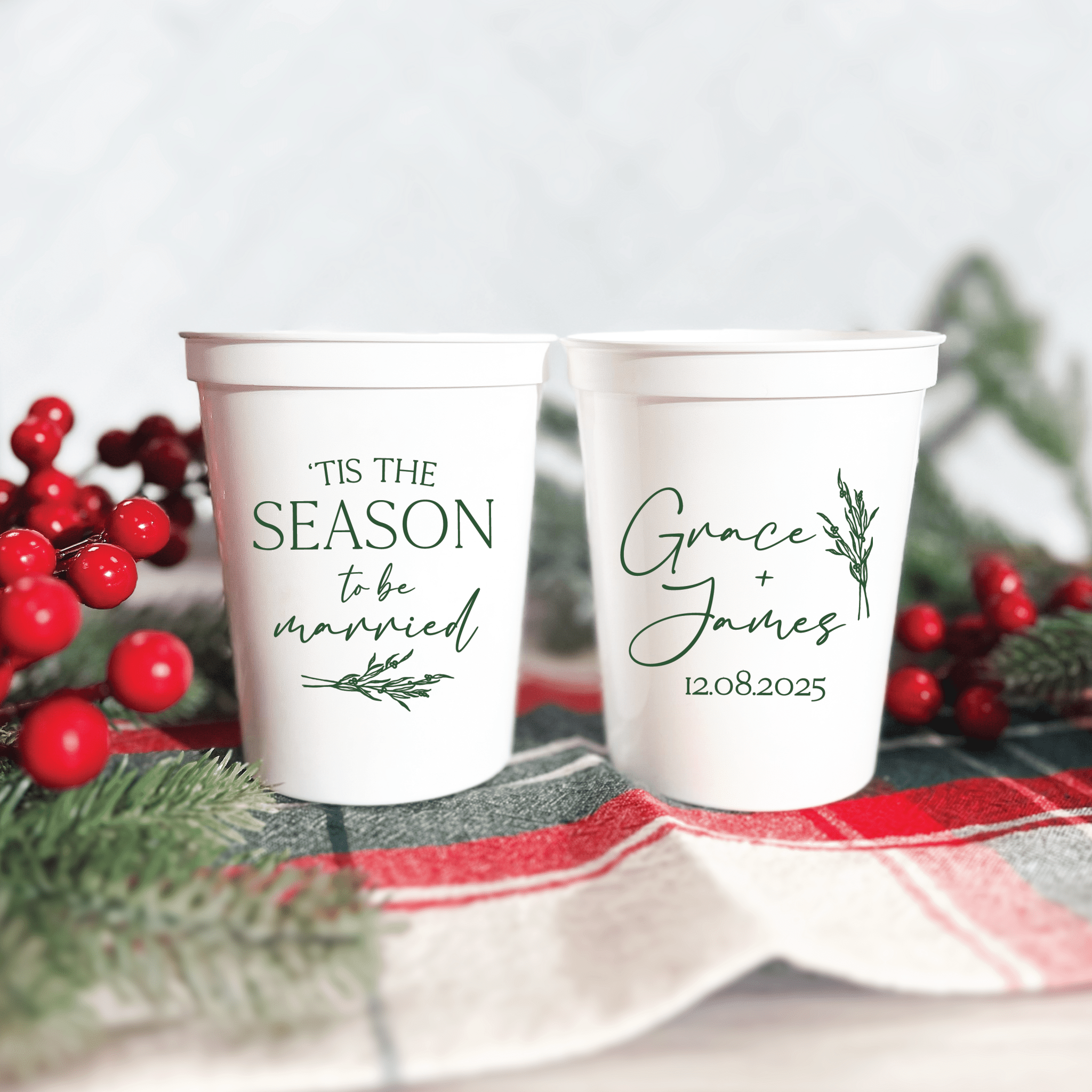 Tis The Season To Be Married Wedding Stadium Cups - Cup - Stadium
