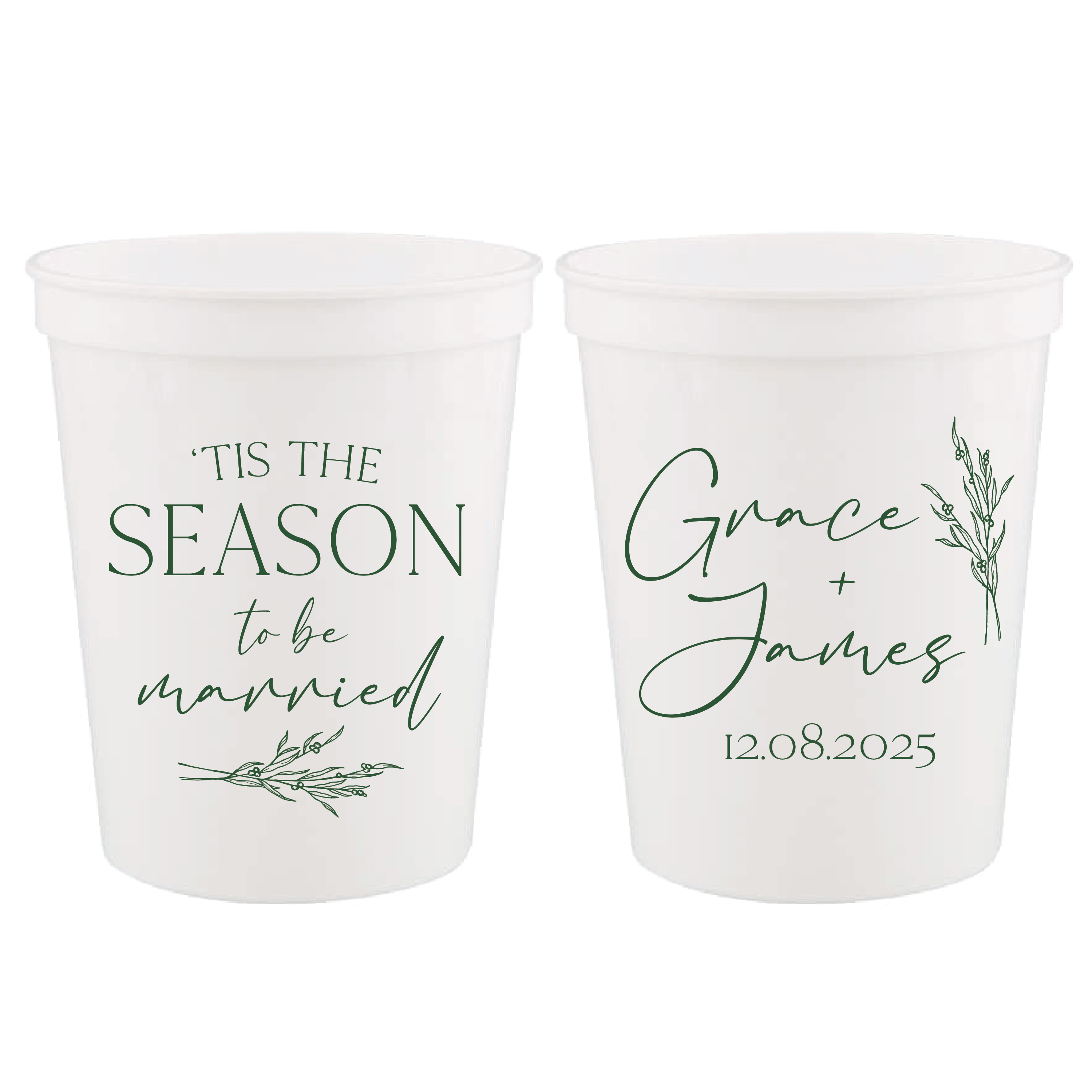 Tis The Season To Be Married Wedding Stadium Cups - Cup - Stadium