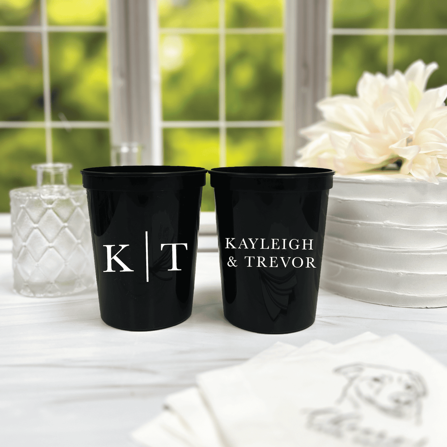 Modern Initials Wedding Stadium Cups - Cup - Stadium