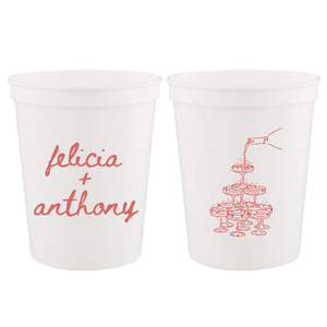 Personalized Champagne Tower Wedding Stadium Cups