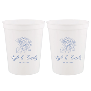 Summer Hydrangea Wedding Reception Stadium Cups