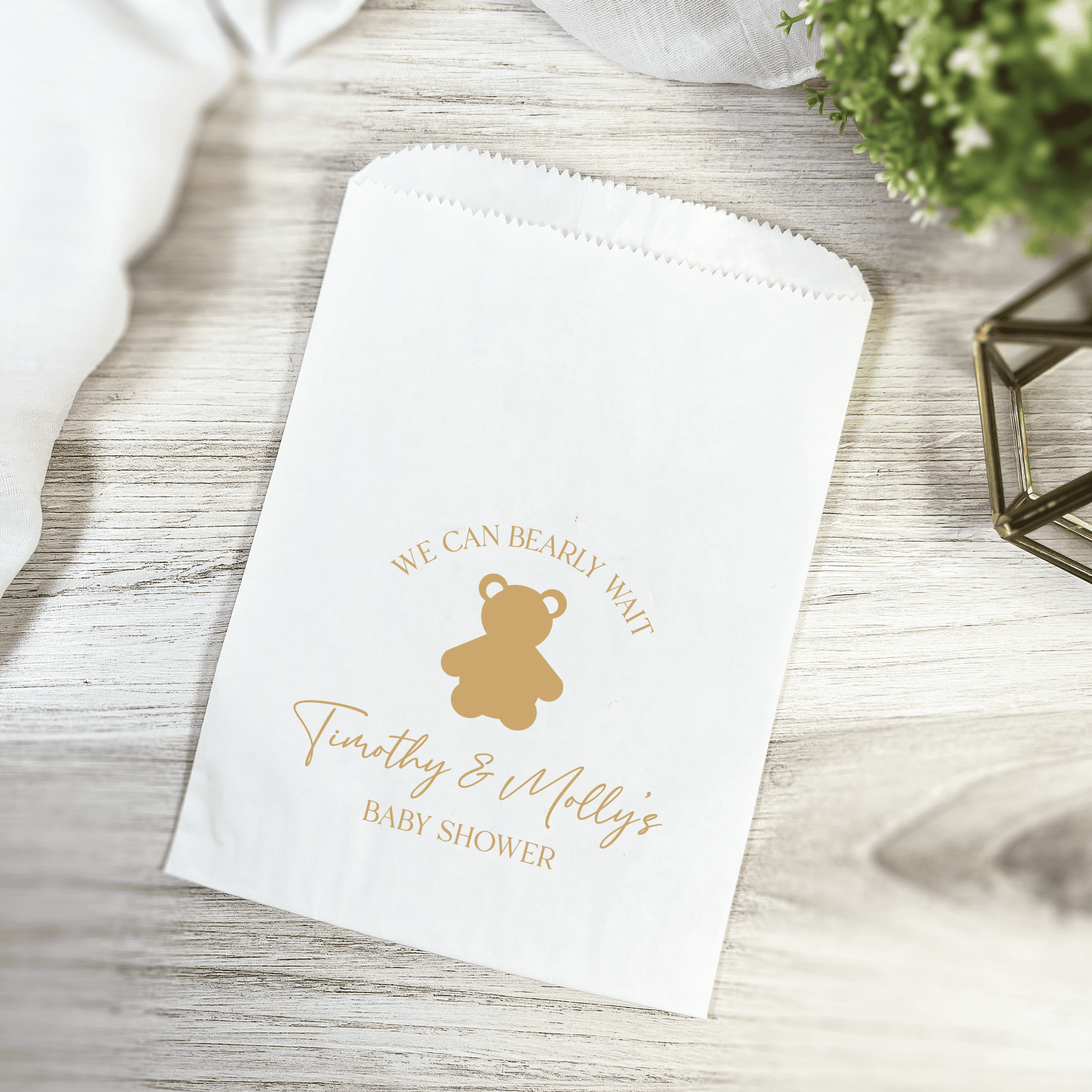 We Can Bearly Wait Baby Shower Favor Treat Bags - Treat Bag - Full Color