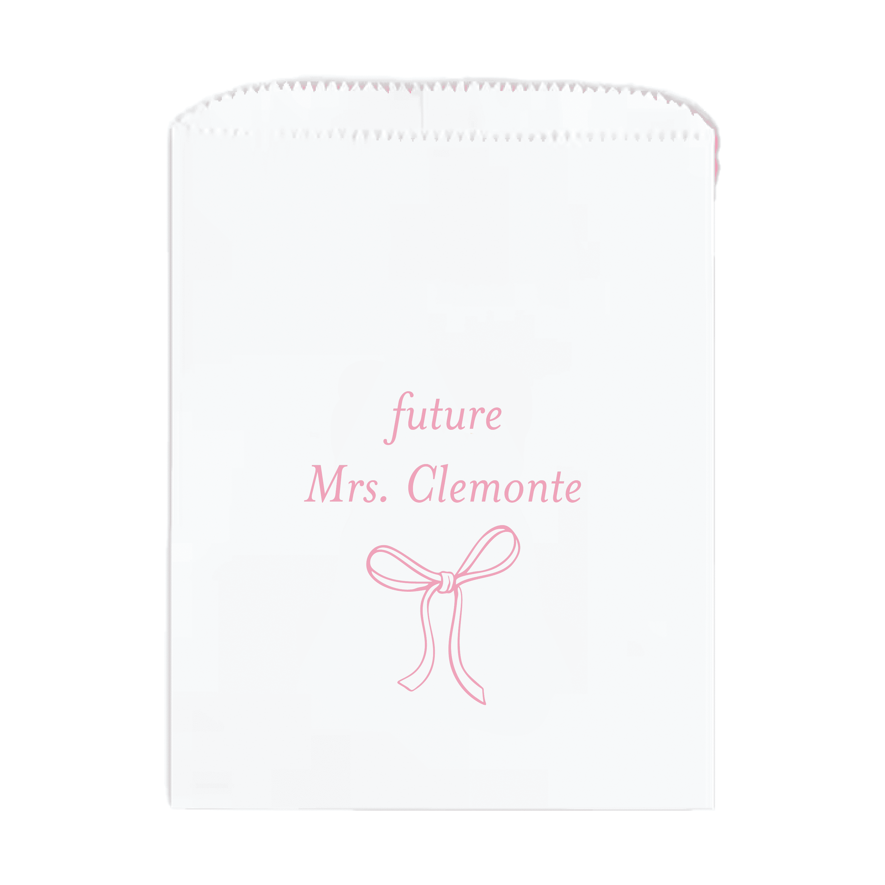 Elegant Bow Personalized Bridal Shower Favor Treat Bag - Treat Bag - Full Color