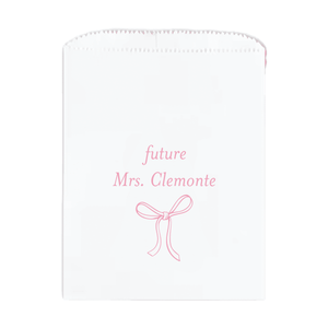 Elegant Bow Personalized Bridal Shower Favor Treat Bag
