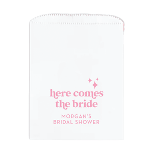 Here Comes the Bride Personalized Favor Treat Bag