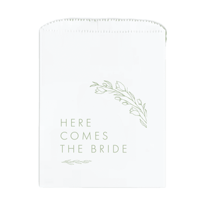 Here Comes The Bride Floral Favor Treat Bag