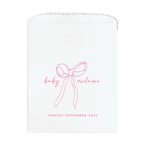 Elegant Bow Baby Shower Favor Treat Bags