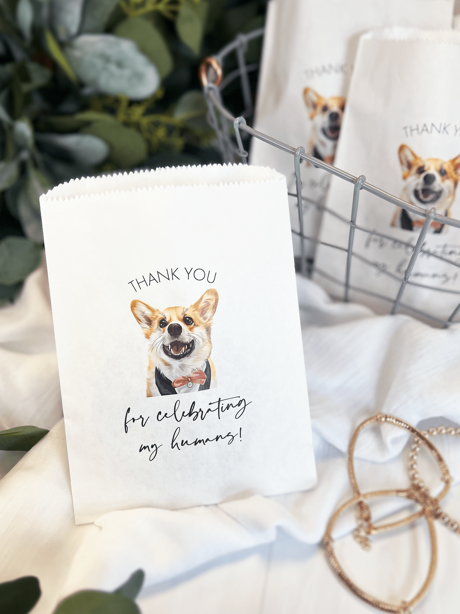 Thank You For Celebrating Full Color Pet Wedding Treat Bags - Treat Bag - Custom Full Color