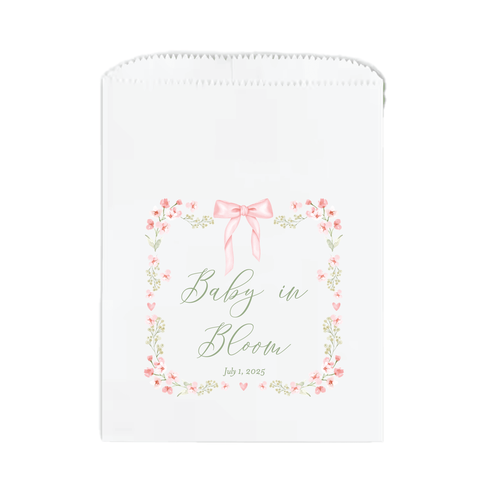 Baby In Bloom Custom Baby Shower Favor Treat Bags - Treat Bag - Full Color