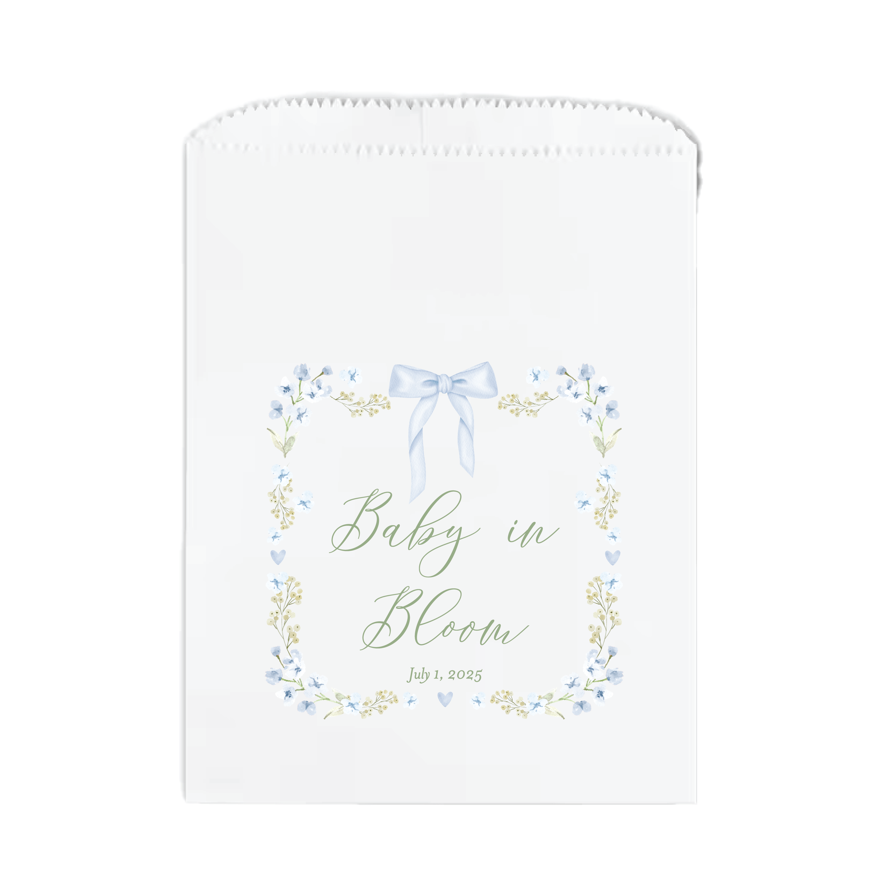 Baby In Bloom Custom Baby Shower Favor Treat Bags - Treat Bag - Full Color