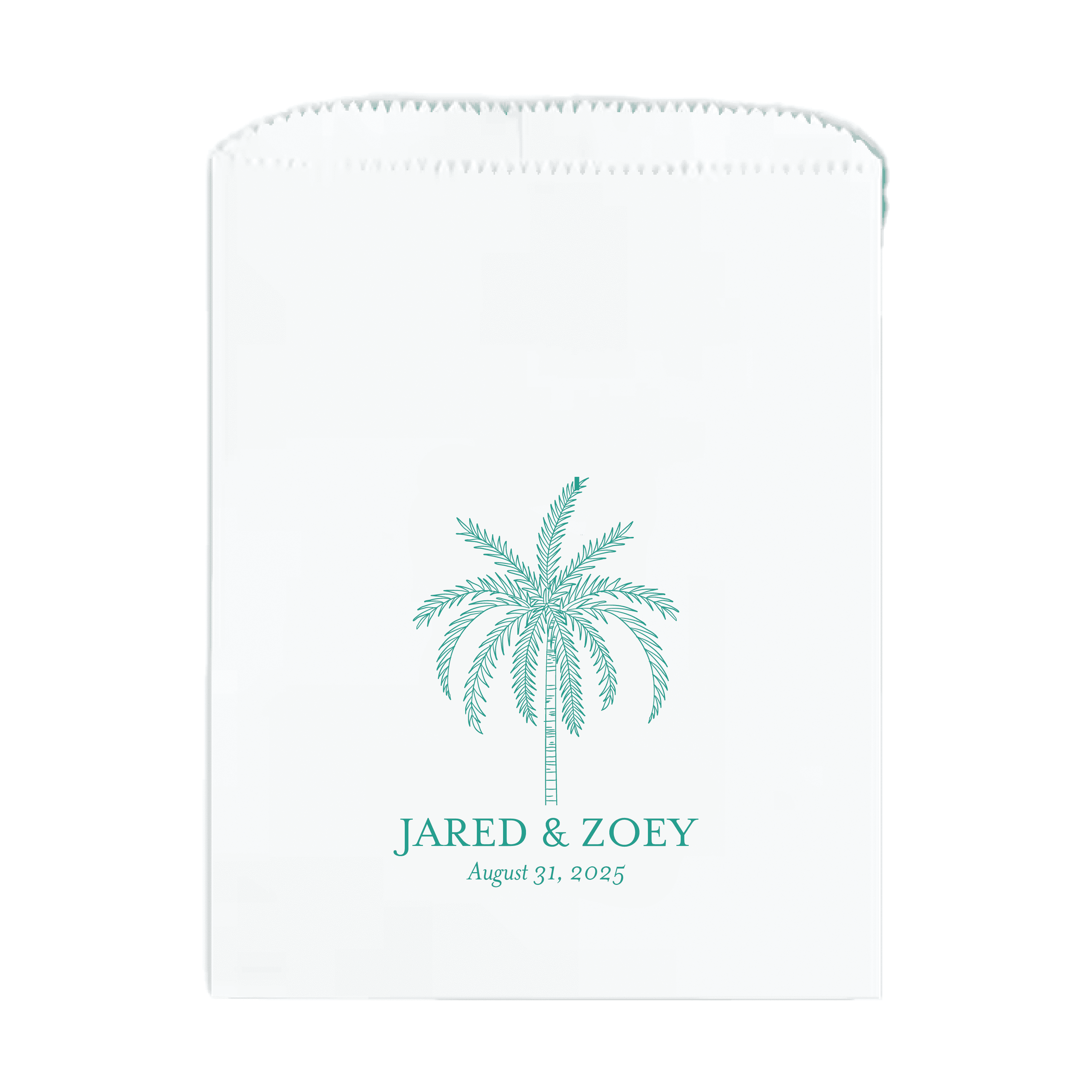 Palm Tree Personalized Favor Treat Bag - Treat Bag - Full Color