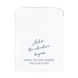 And So The Adventure Begins Personalized Favor Treat Bag