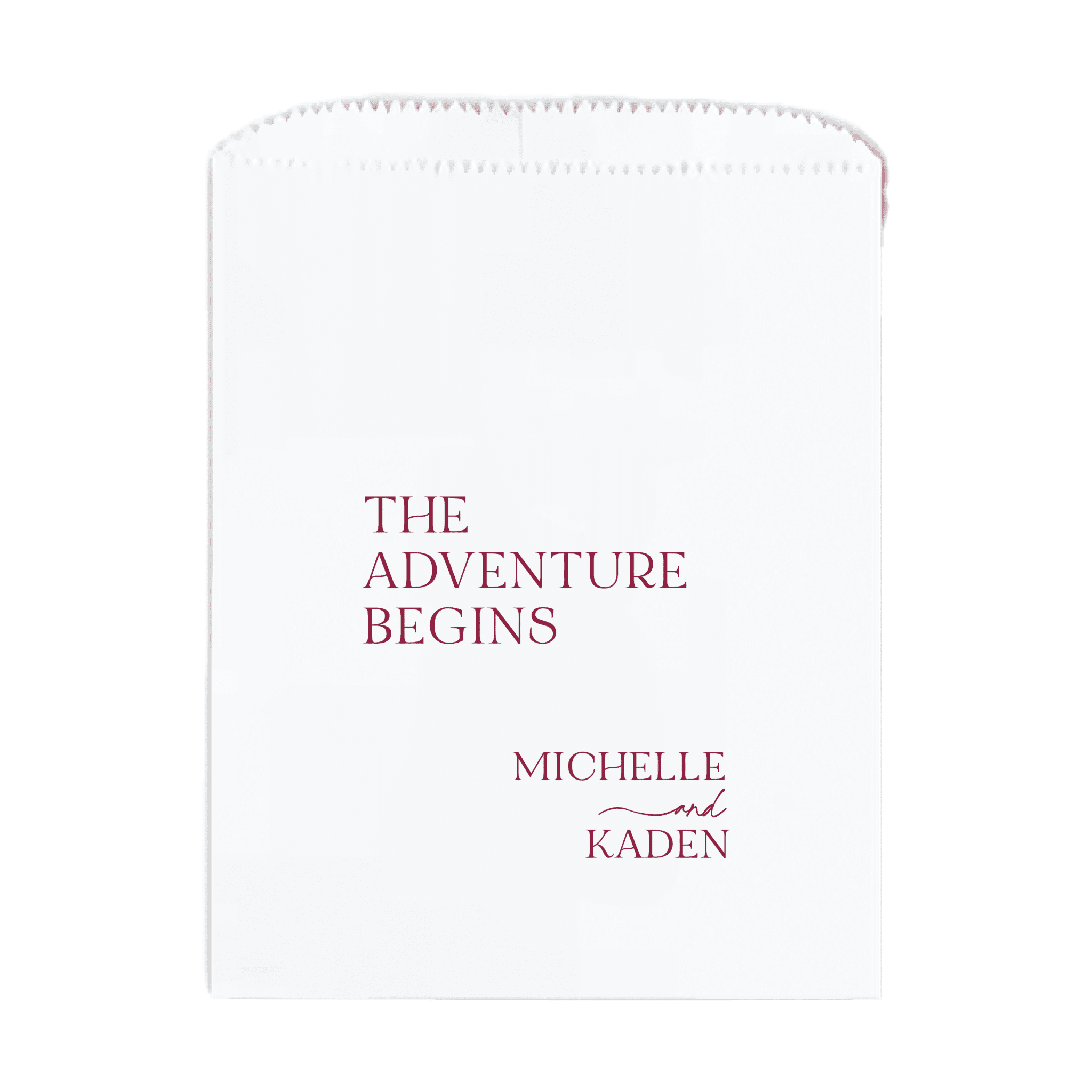 The Adventure Begins Simple Personalized Favor Treat Bag - Treat Bag - Full Color