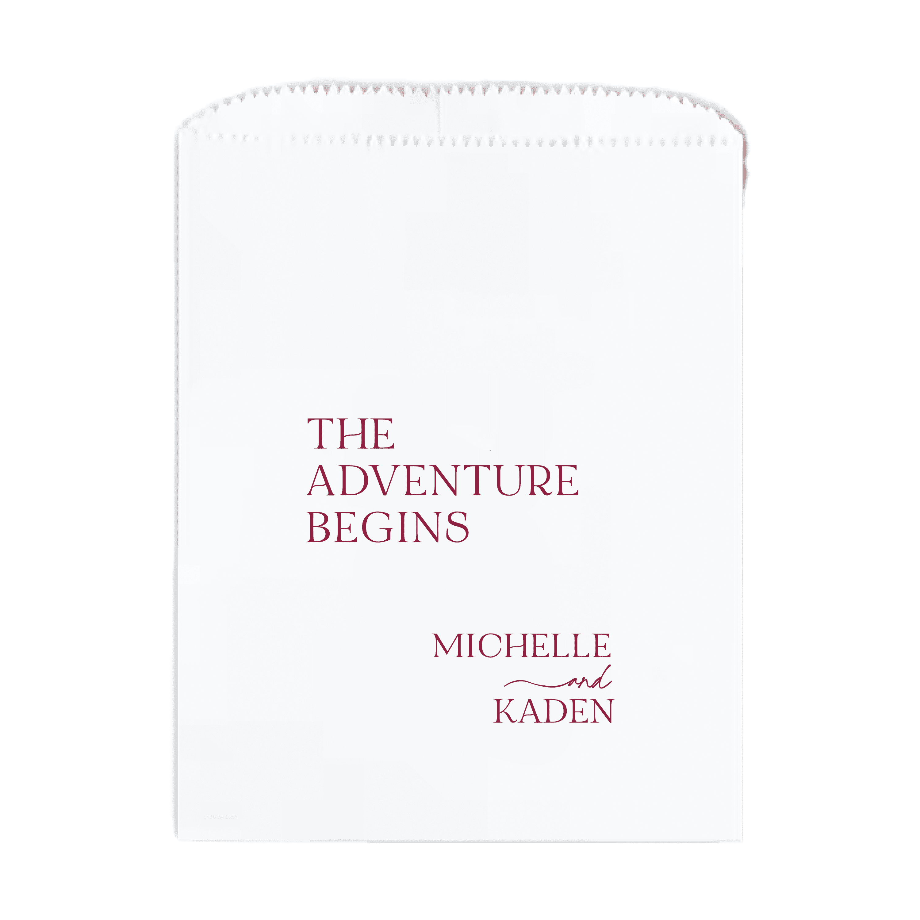 The Adventure Begins Simple Personalized Favor Treat Bag - Treat Bag - Full Color