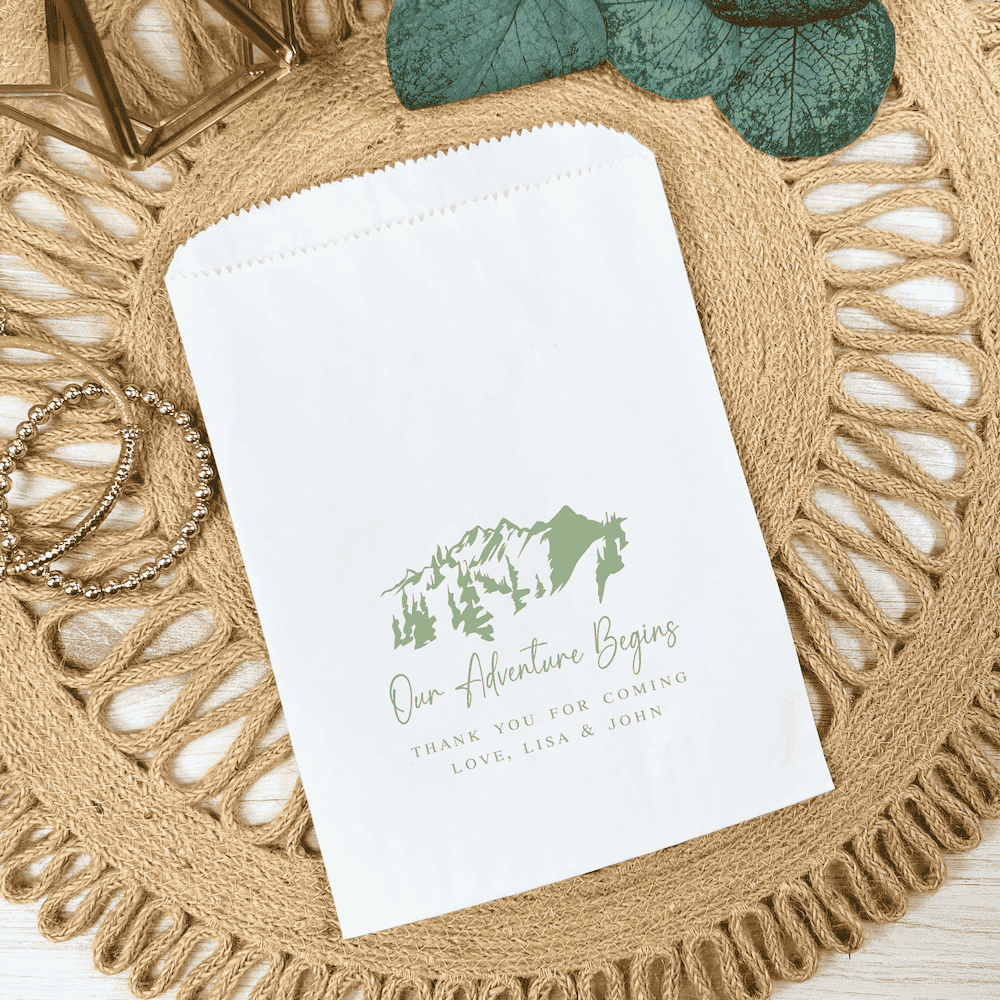 Our Adventure Begins Personalized Favor Treat Bag - Treat Bag - Full Color