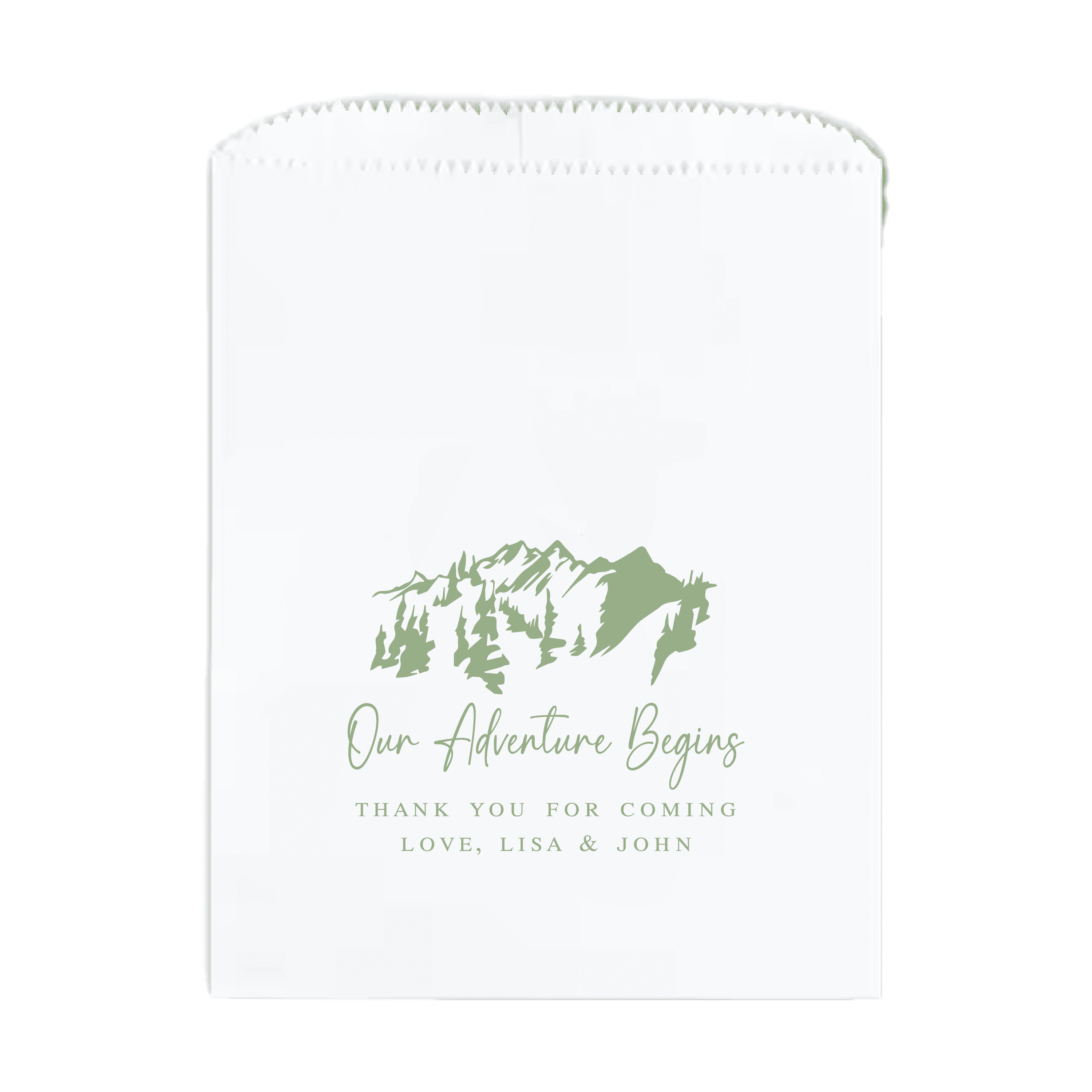 Our Adventure Begins Personalized Favor Treat Bag - Treat Bag - Full Color