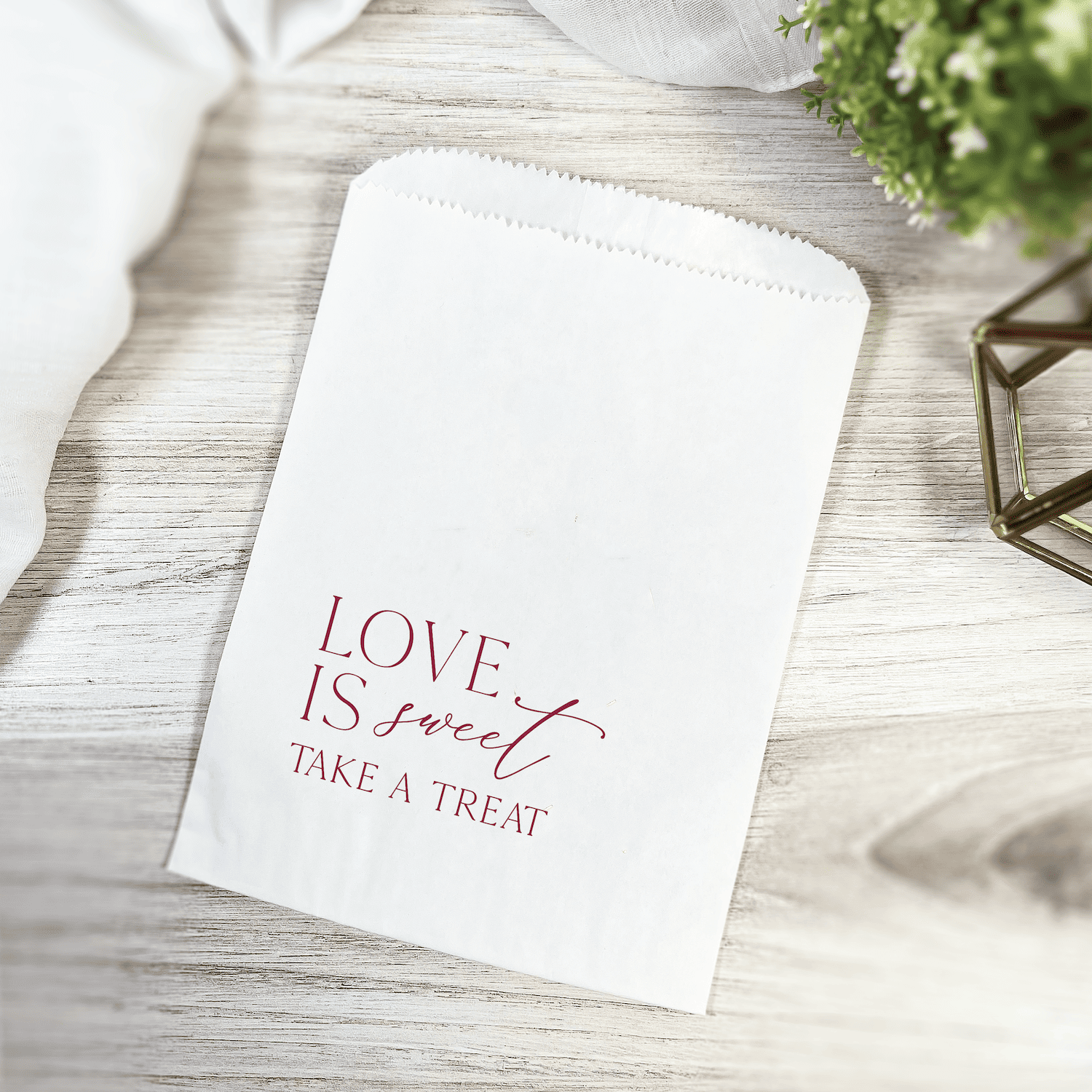 Love is Sweet Personalized Favor Treat Bag - Treat Bag - Full Color