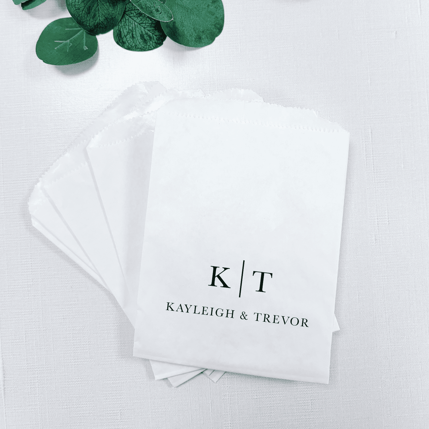 Modern Initials Personalized Favor Treat Bag - Treat Bag - Full Color