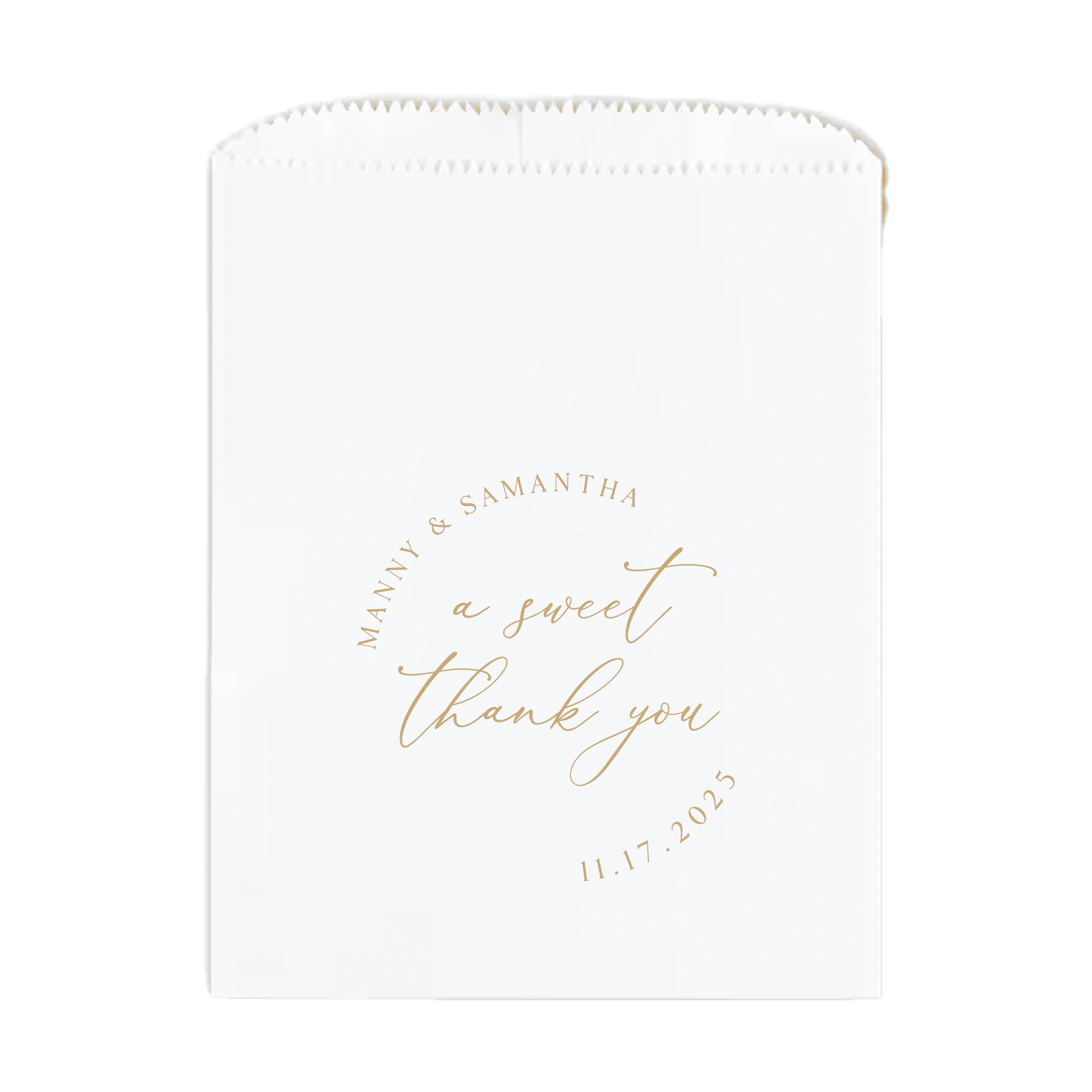 A Sweet Thank You Custom Foil Wedding Treat Bags - Treat Bag - Paper