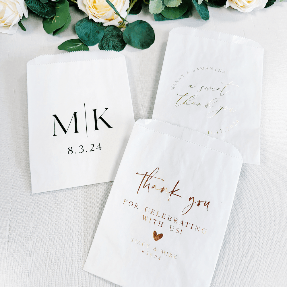 Custom Foil Wedding Treat Bags - Treat Bag - Paper