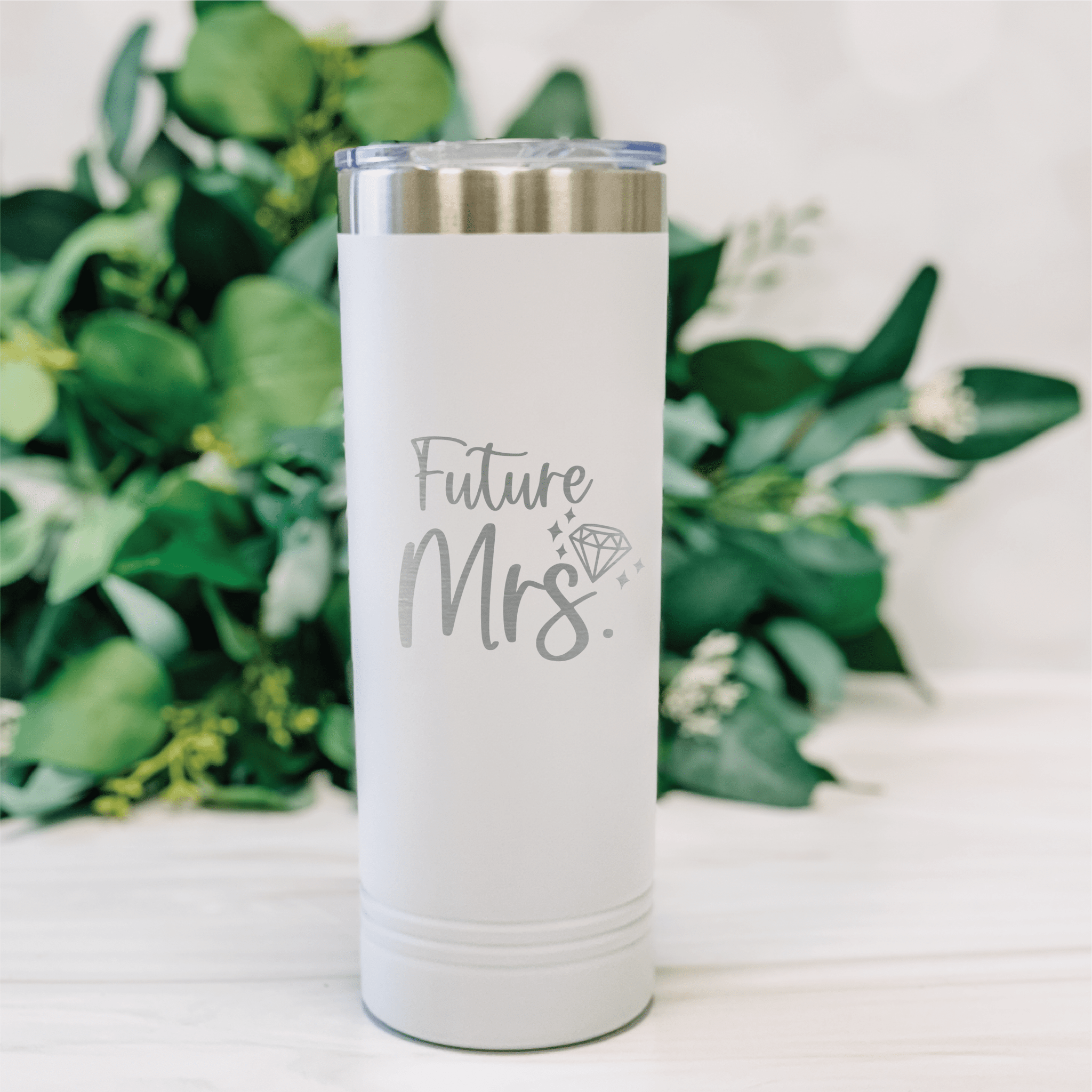 Personalized Future Mrs skinny tumbler for bridal shower