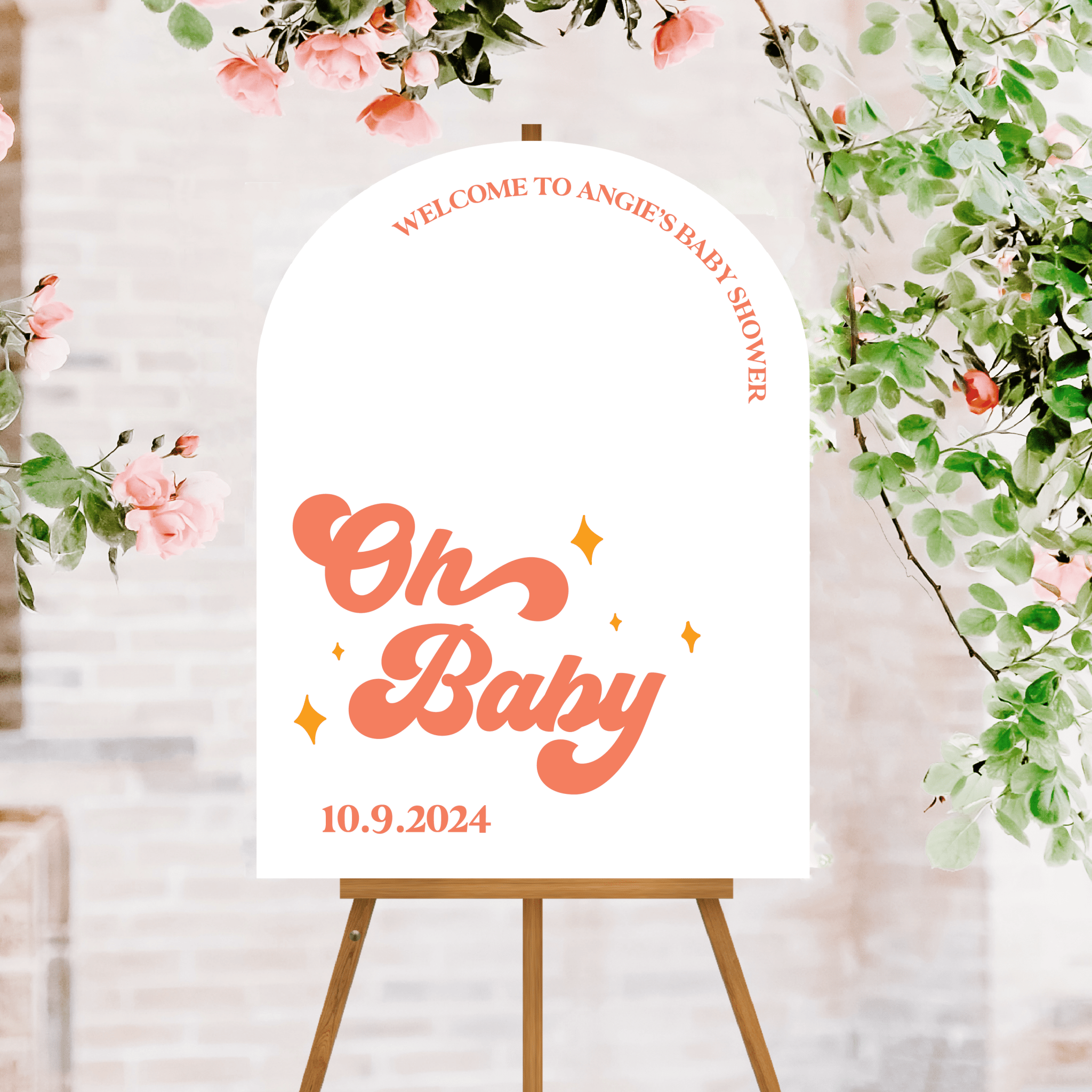Oh Baby Personalized Baby Shower Acrylic Sign - Welcome Sign