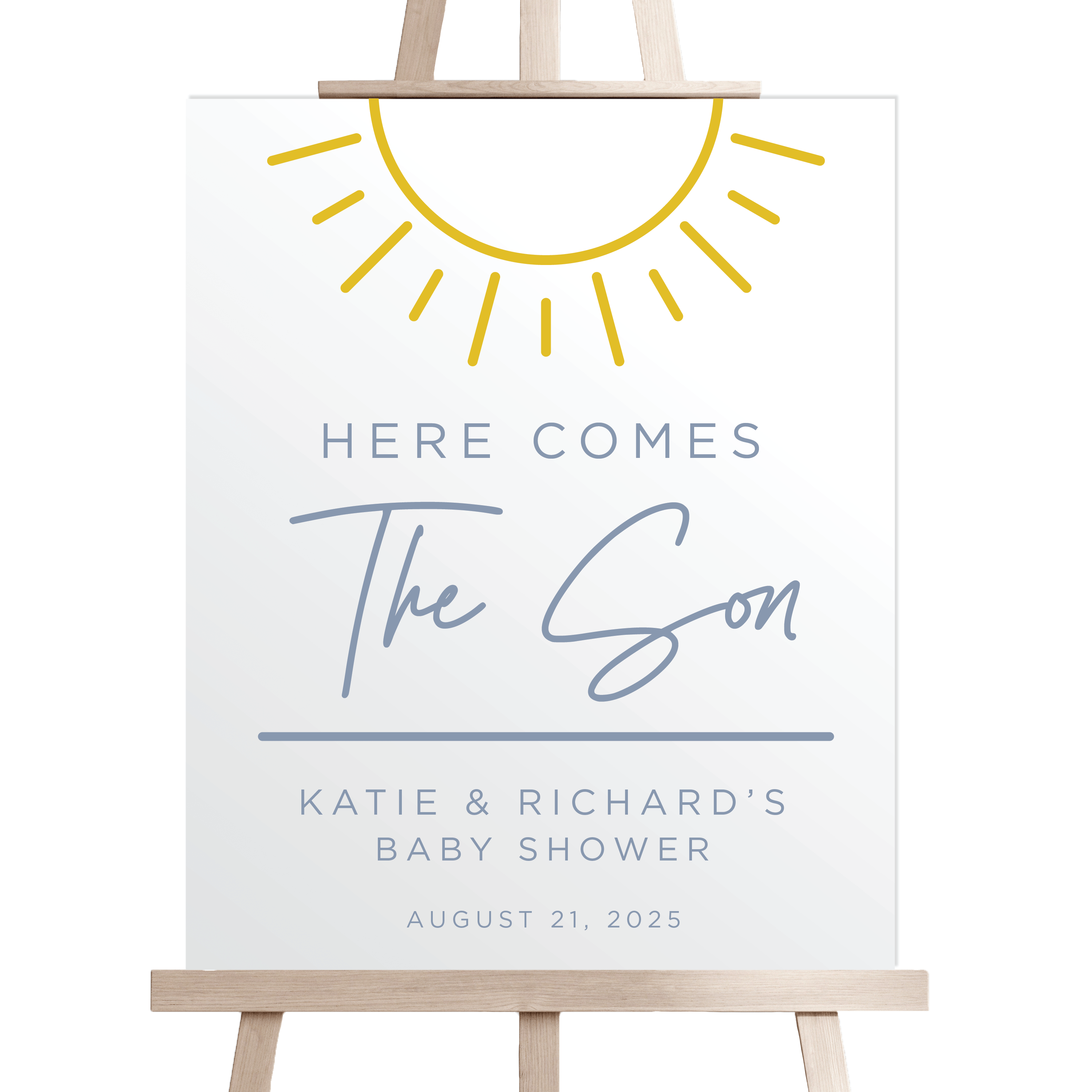 Here Comes The Son Acrylic Baby Shower Sign - Welcome Sign