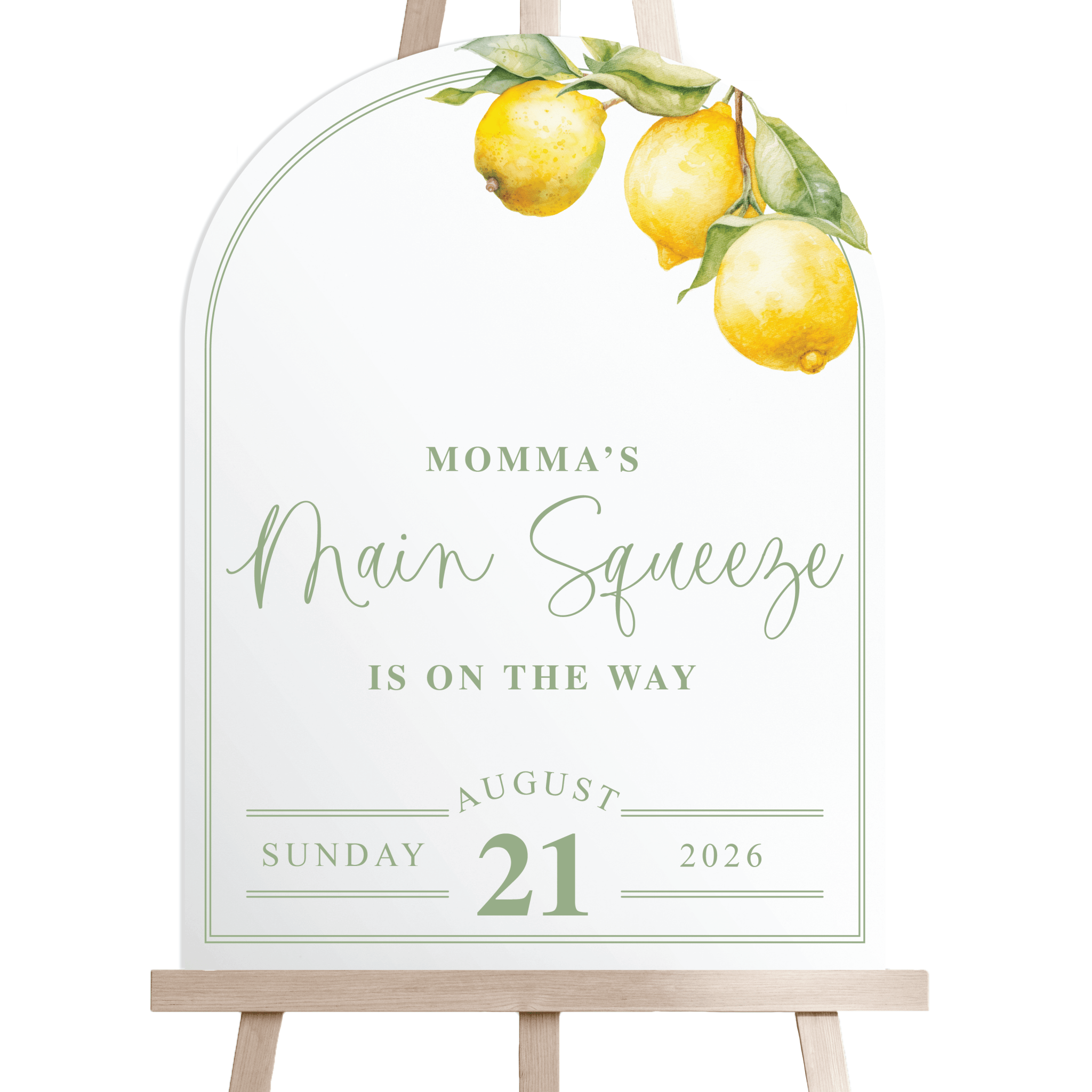 Momma's Main Squeeze Acrylic Baby Shower Sign - Welcome Sign