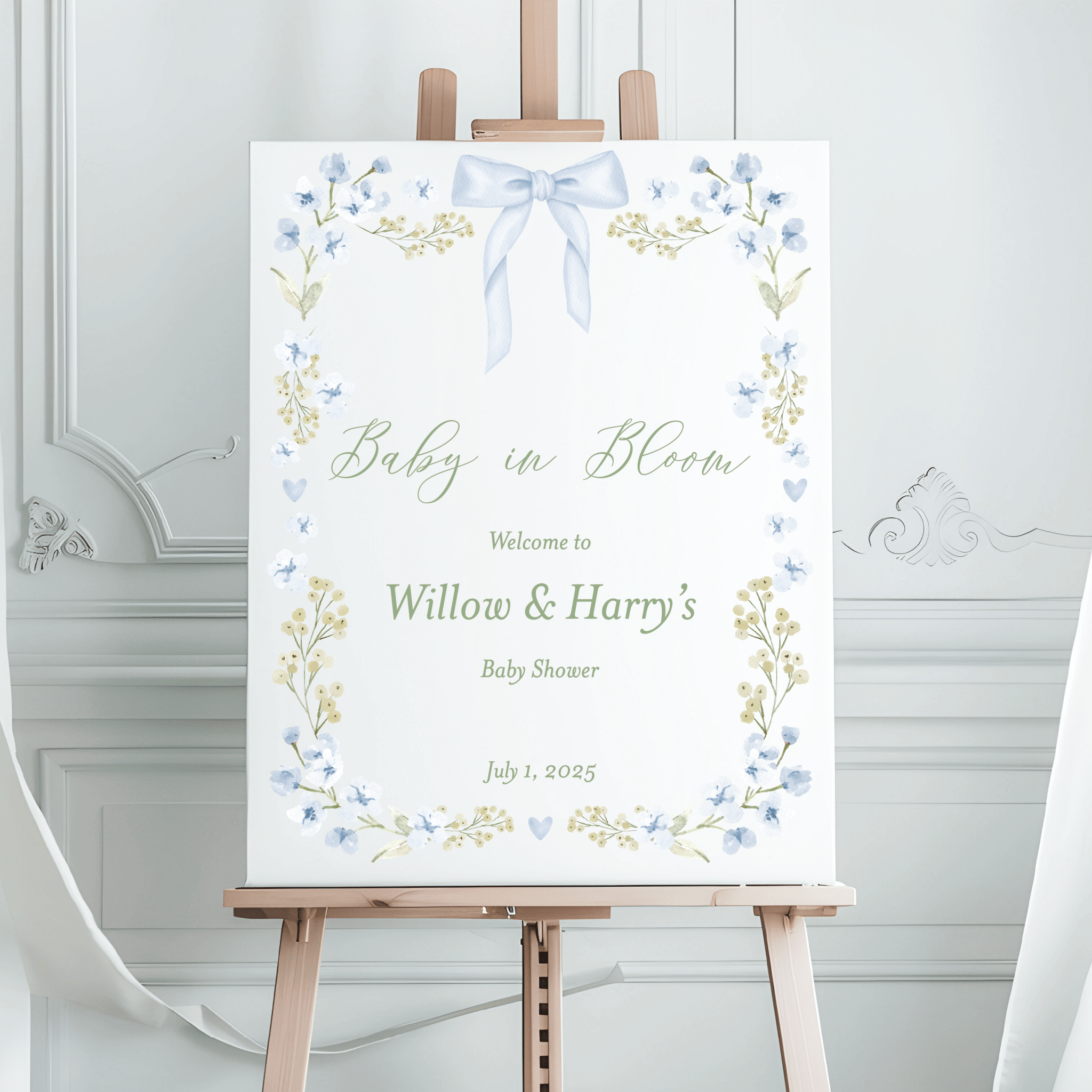 Baby in Bloom Custom Baby Shower Sign - Welcome Sign