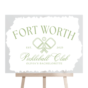 Pickleball Club Acrylic Bachelorette Sign