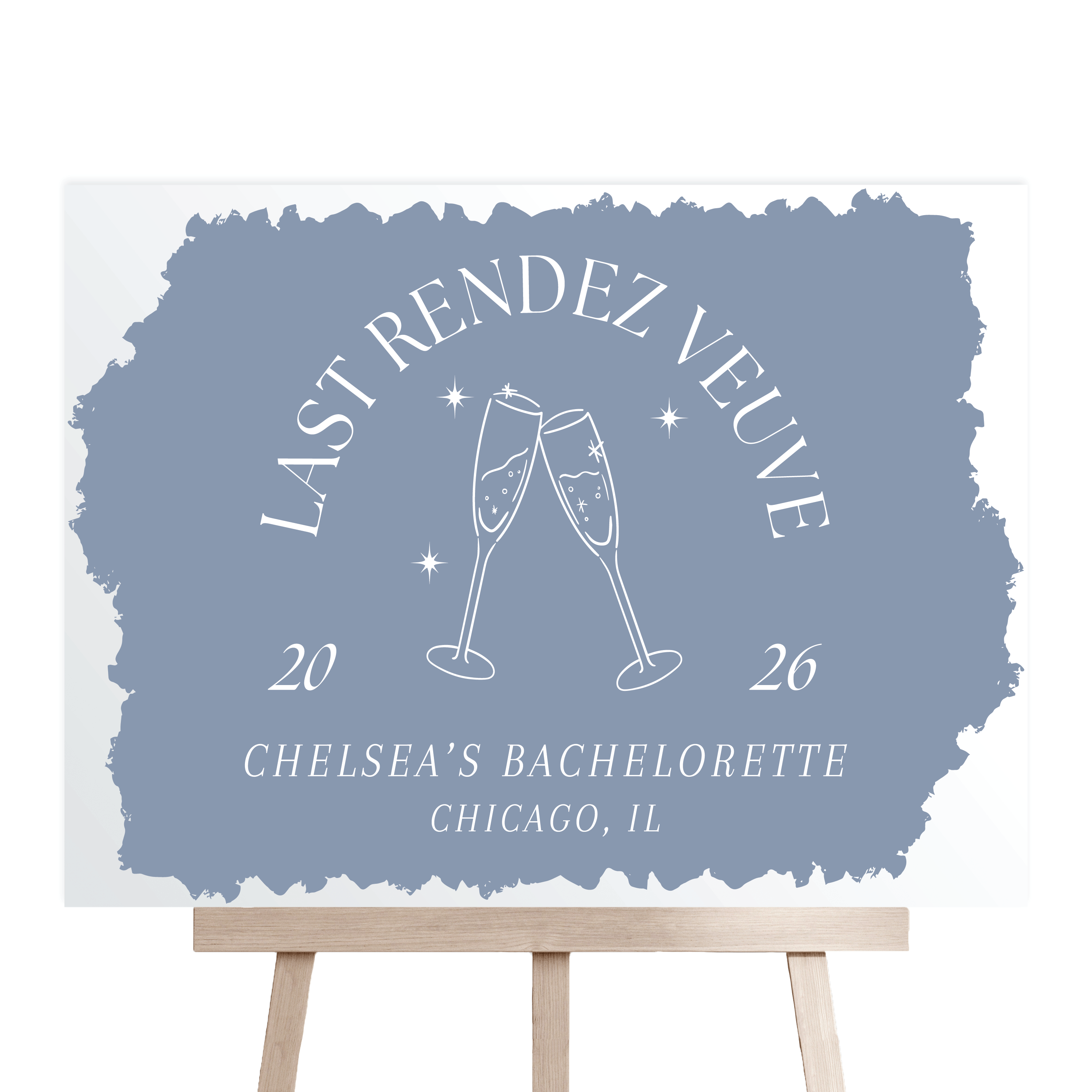 Last Rendez Veuve Acrylic Bachelorette Sign - Bachelorette Sign
