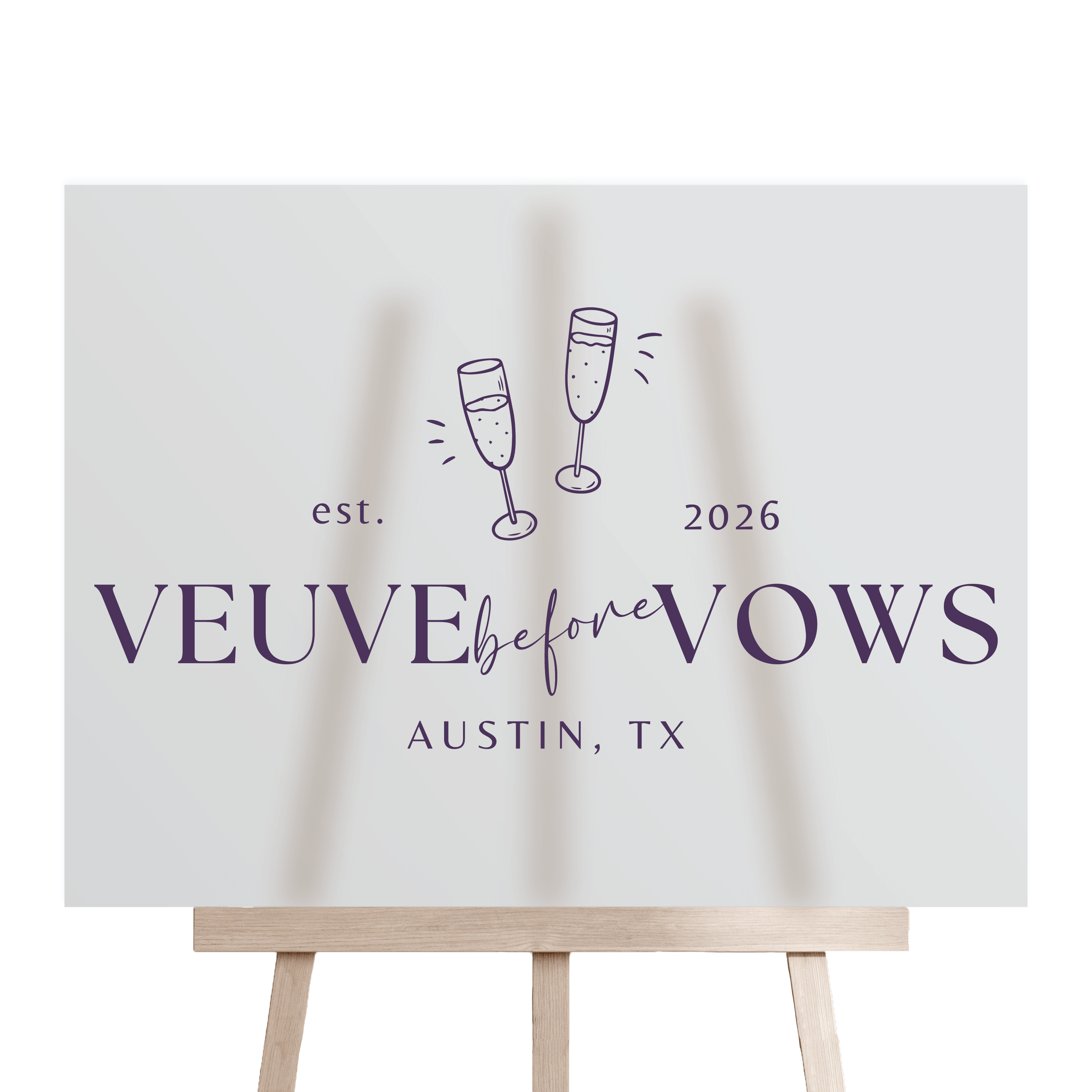 Veuve Before Vows Acrylic Bachelorette Sign - Bachelorette Sign