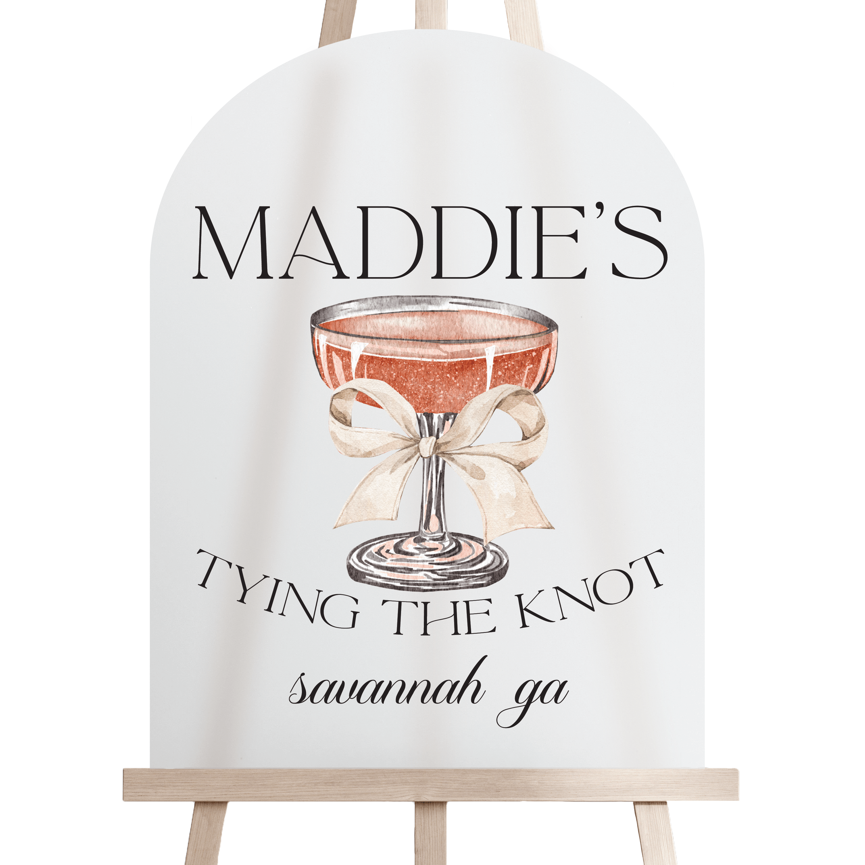 Tying The Knot Acrylic Bachelorette Sign - Bachelorette Sign