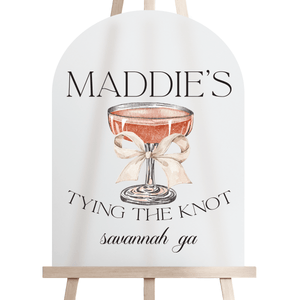 Tying The Knot Acrylic Bachelorette Sign