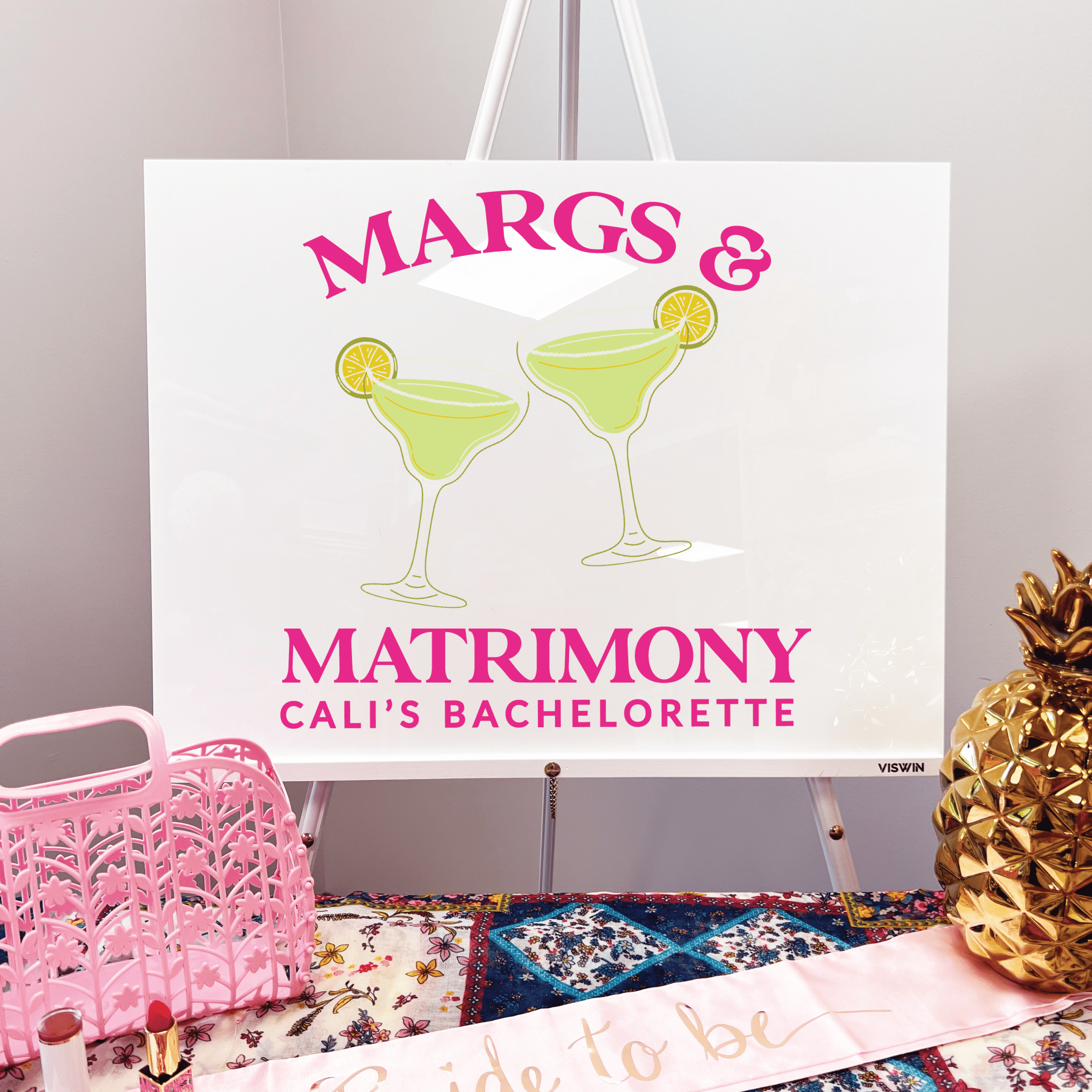 Margs & Matrimony Acrylic Bachelorette Sign - Bachelorette Sign