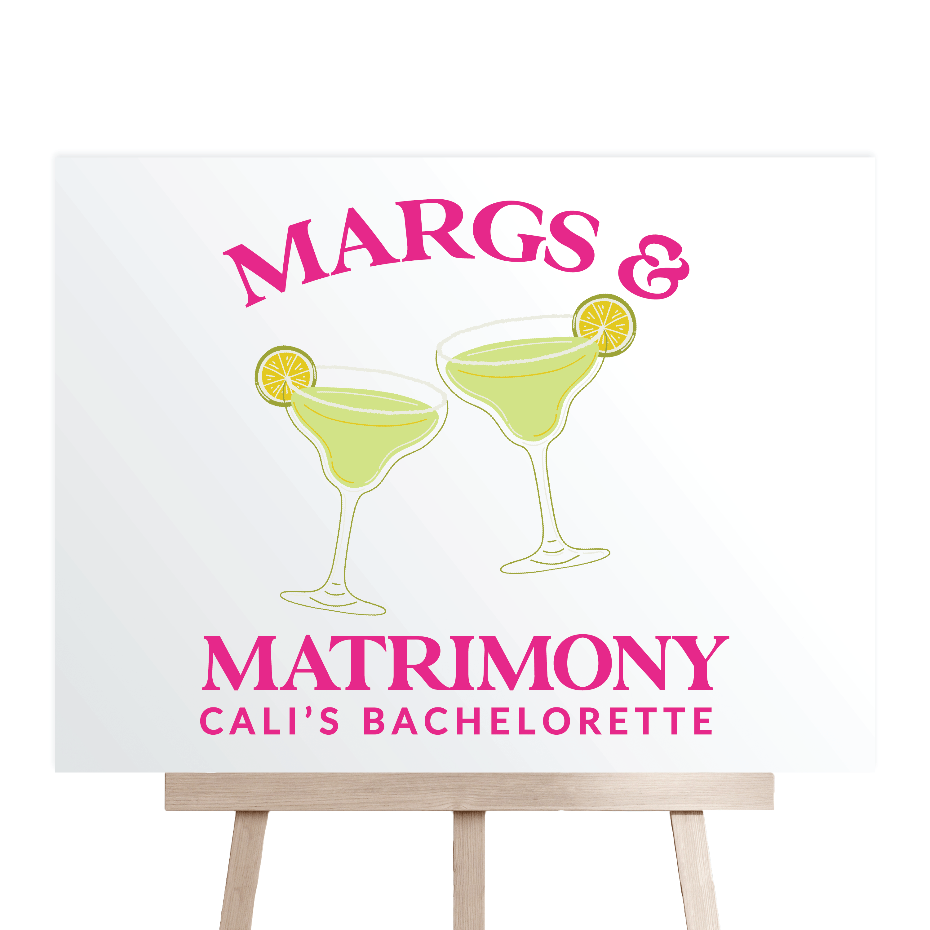 Margs & Matrimony Acrylic Bachelorette Sign - Bachelorette Sign