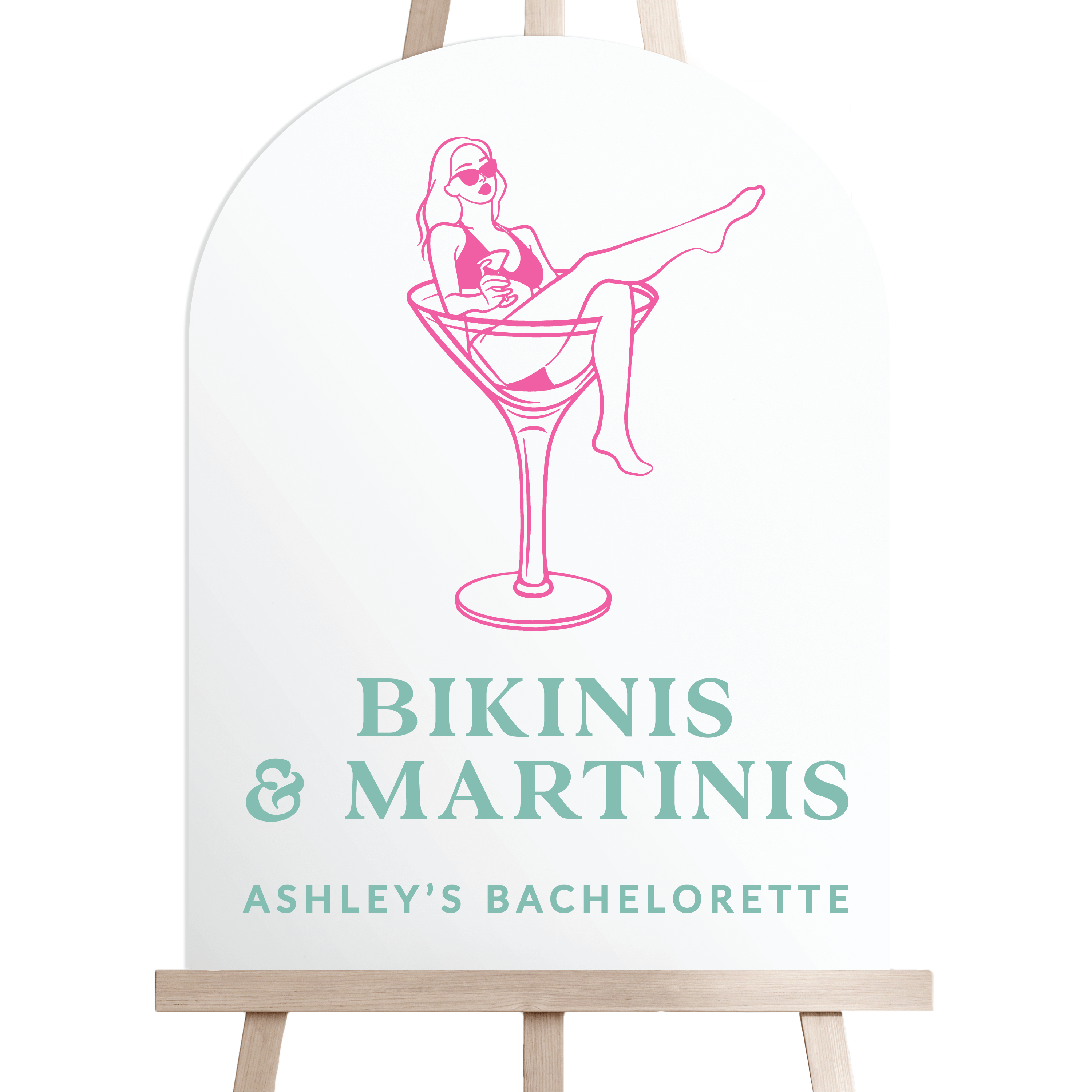 Bikinis and Martinis Bachelorette Sign - Bachelorette Sign